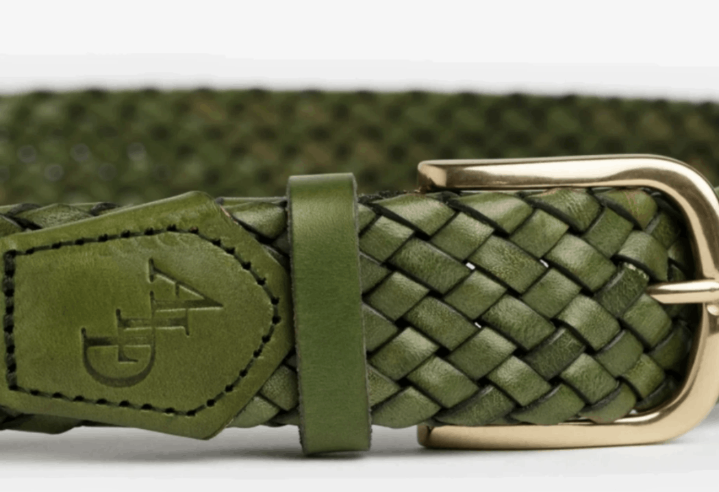 Aime Leon Dore (L/XL) Aime Leon Dore Braided Leather Belt Green Woven ALD Size ONE SIZE - 2 Thumbnail