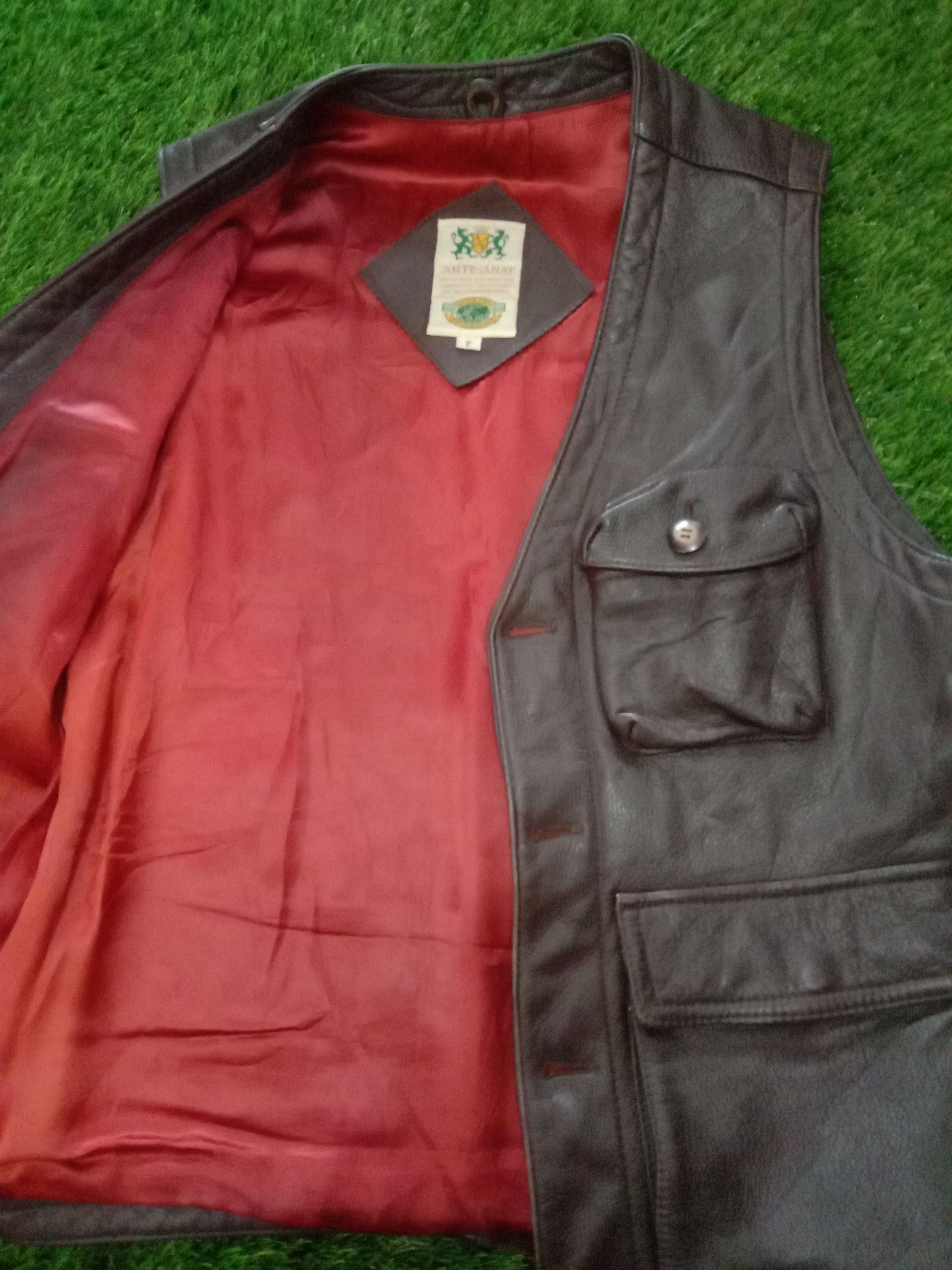 Japanese Brand ARTISANAT COWHIDE LEATHER JACKET / VEST Size US L / EU 52-54 / 3 - 7 Thumbnail