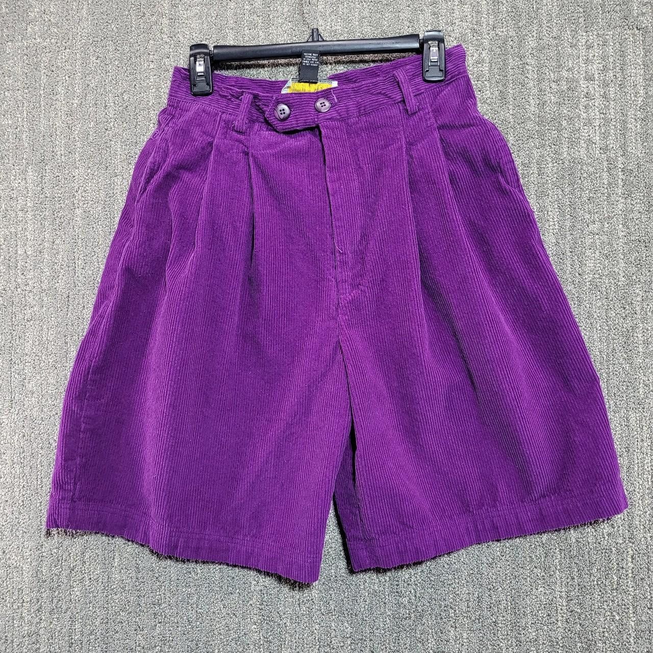 Vintage Vintage purple corduroy pleated shorts 13/14 Grailed