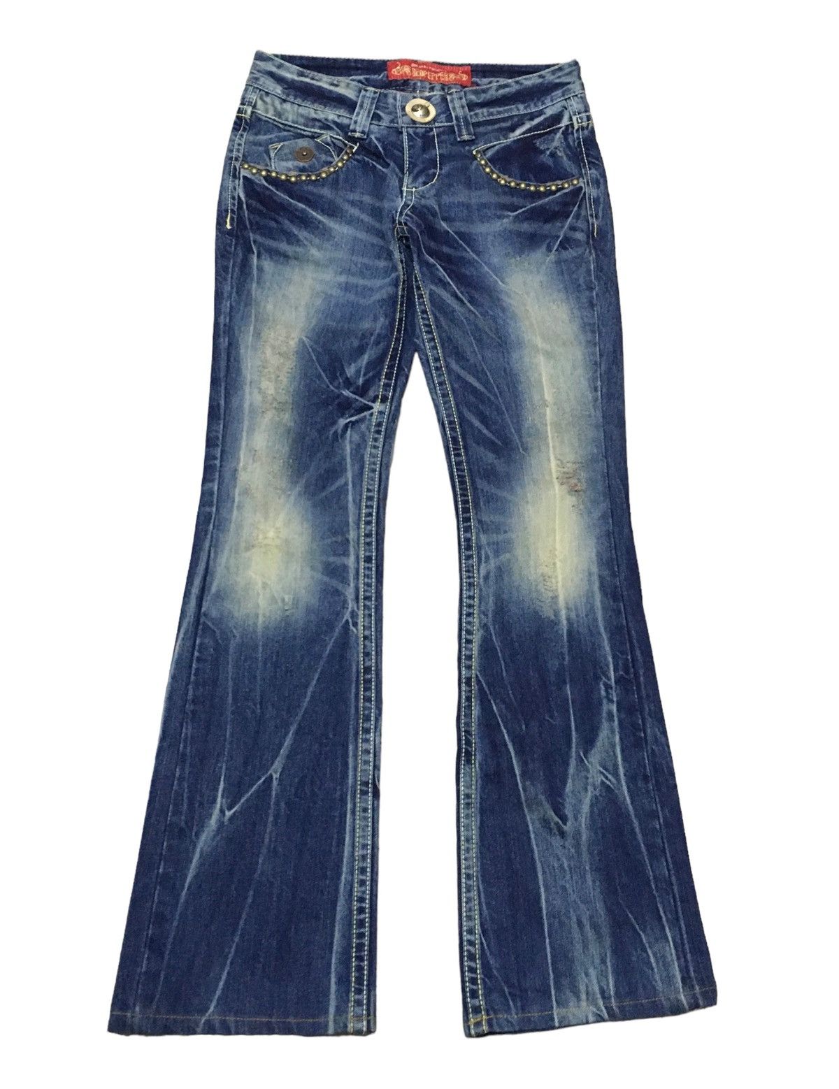Rare Vintage Japanese Brand Red Pepper Flared Jeans 1990s