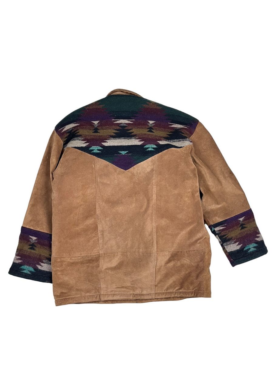 Native Vintage Leather/Wool Navajo Native Sherpa Jacket Heavyweight Size US L / EU 52-54 / 3 - 2 Thumbnail