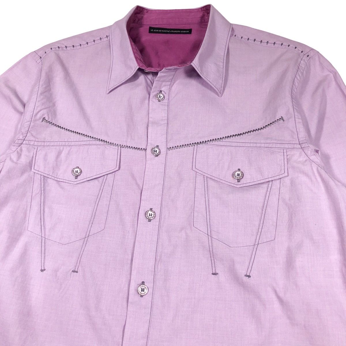 Marithe + Francois Girbaud Le Jean De Marithe+Francois Girbaud Lavender Western Shirt Size US M / EU 48-50 / 2 - 3 Thumbnail