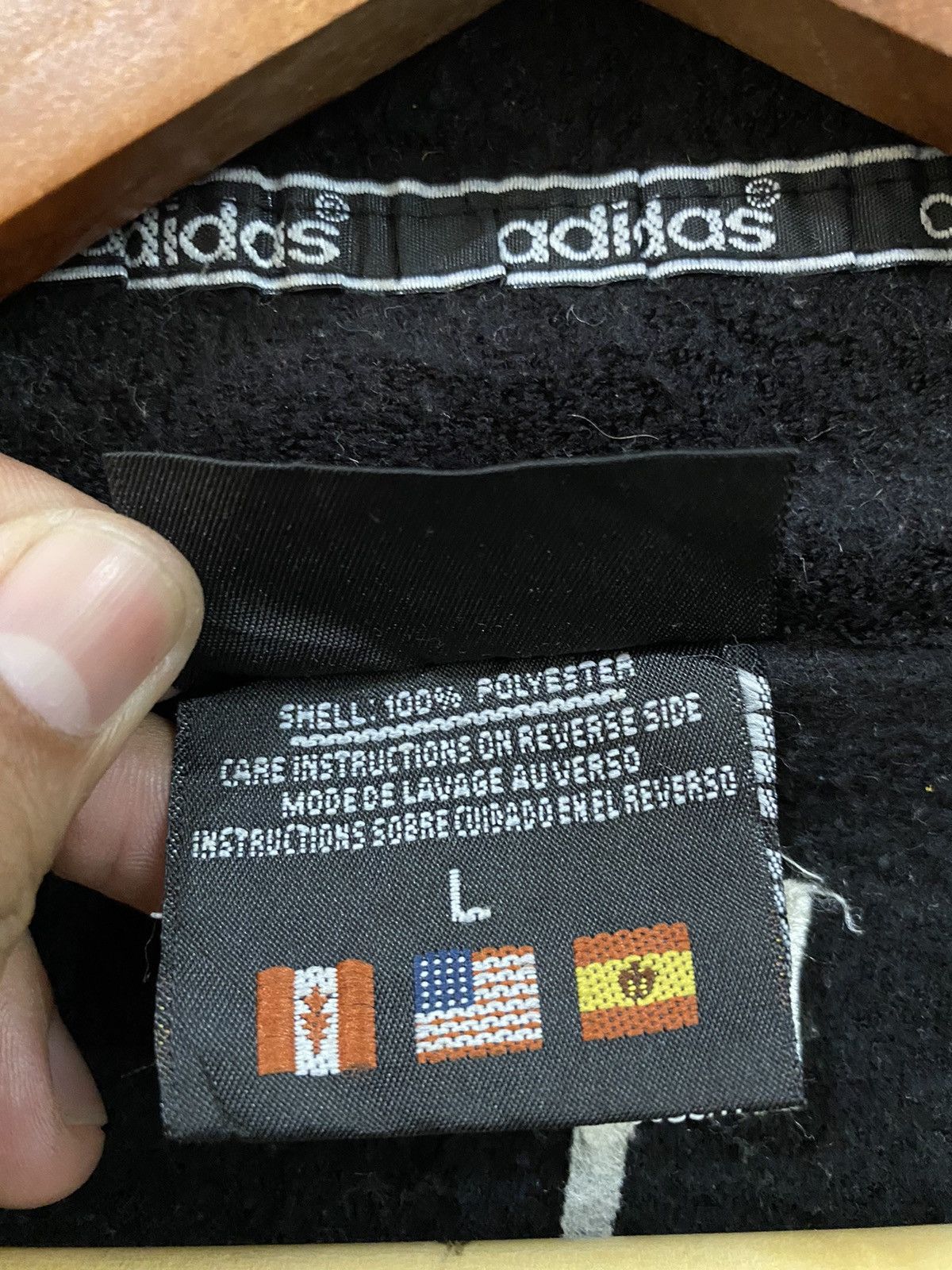 Adidas × Vintage Vintage Adidas Big Logo Fleece Sweater Size US L / EU 52-54 / 3 - 8 Thumbnail
