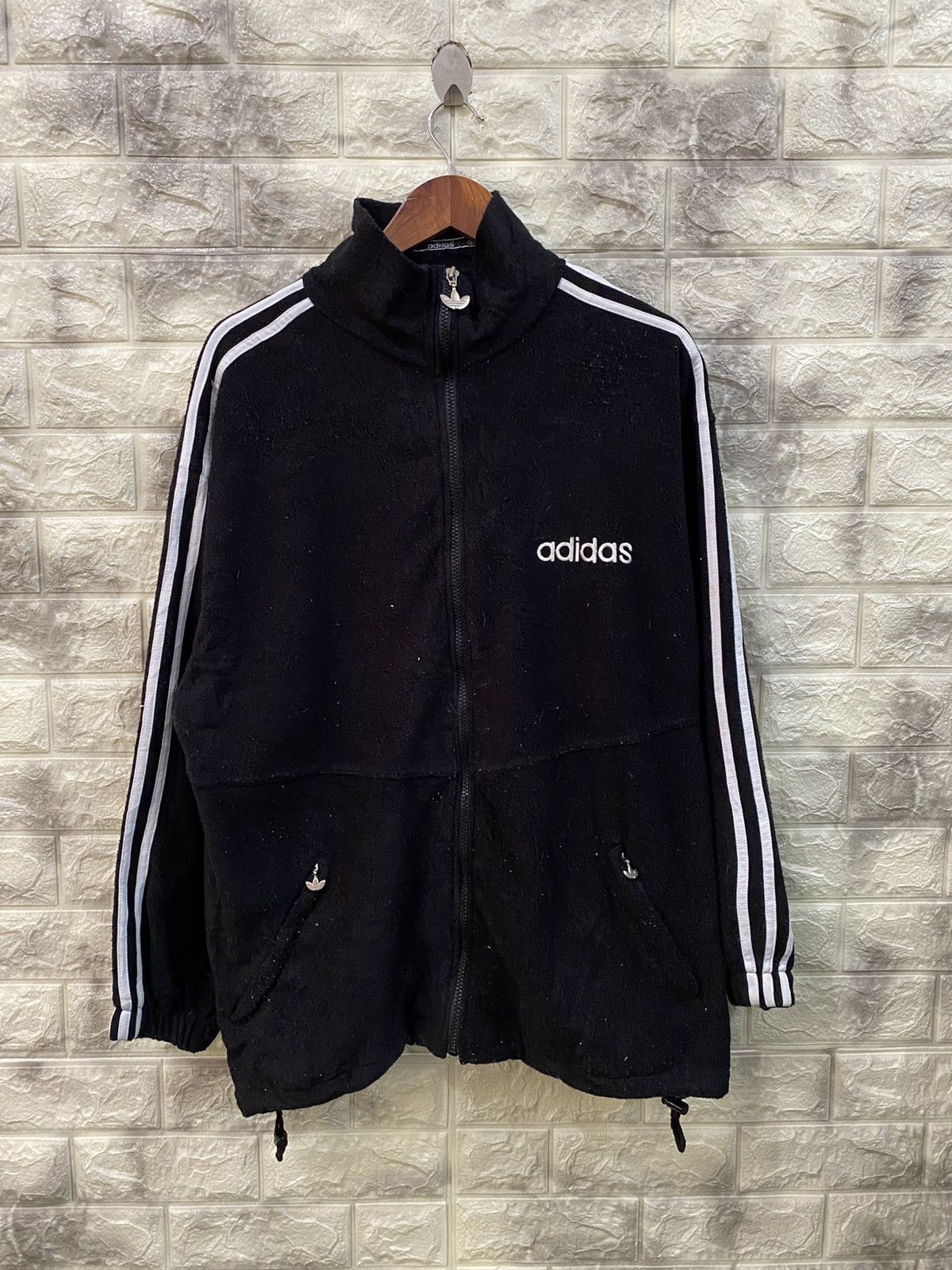 Adidas × Vintage Vintage Adidas Big Logo Fleece Sweater Size US L / EU 52-54 / 3 - 2 Thumbnail