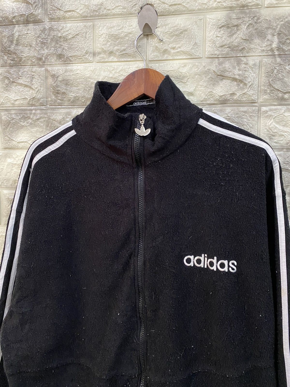 Adidas × Vintage Vintage Adidas Big Logo Fleece Sweater Size US L / EU 52-54 / 3 - 4 Thumbnail