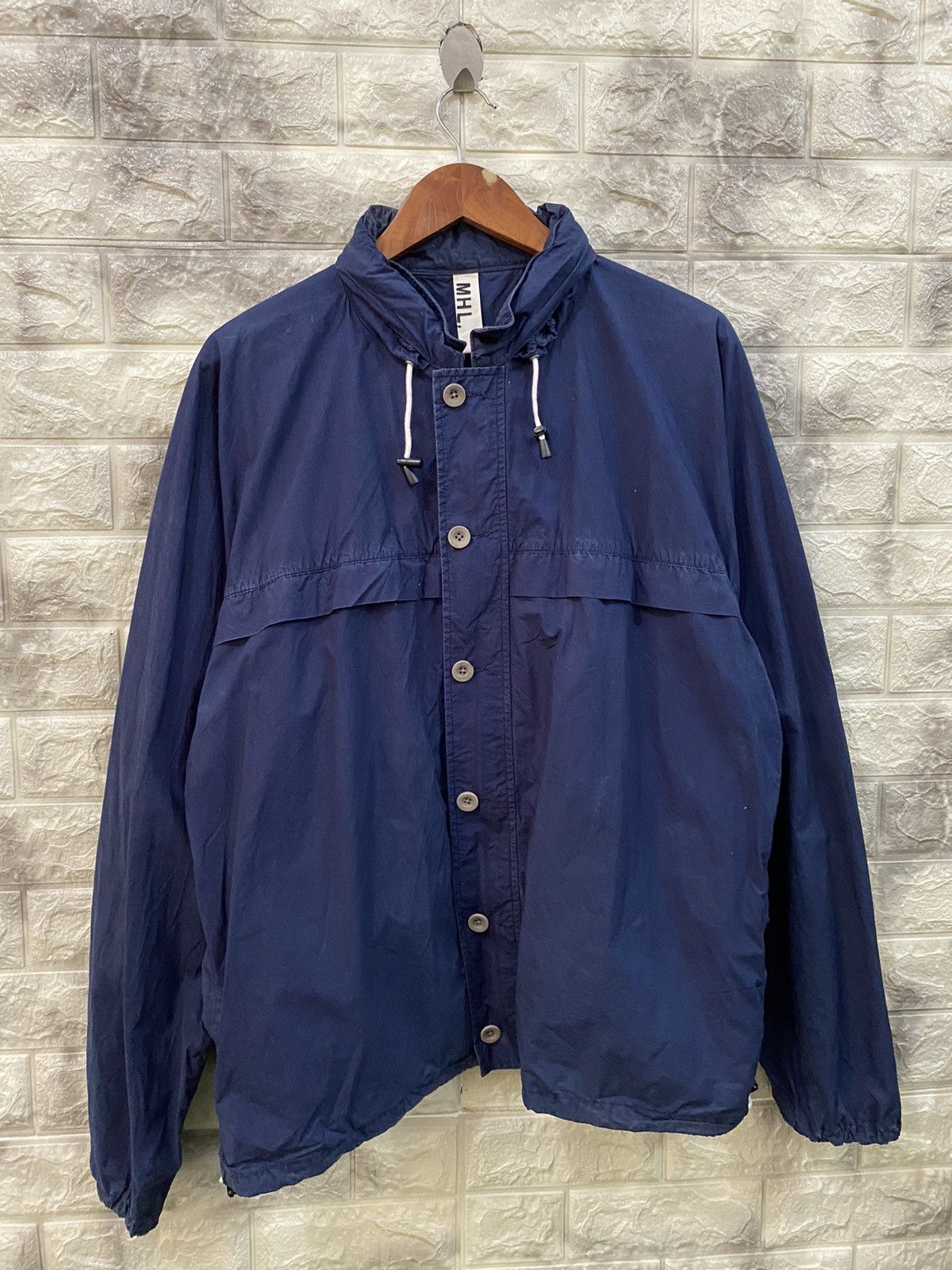 image of Margaret Howell Mhl Inspired By Function & Utility Jacket in Navy Blue, Men's (Size XL)