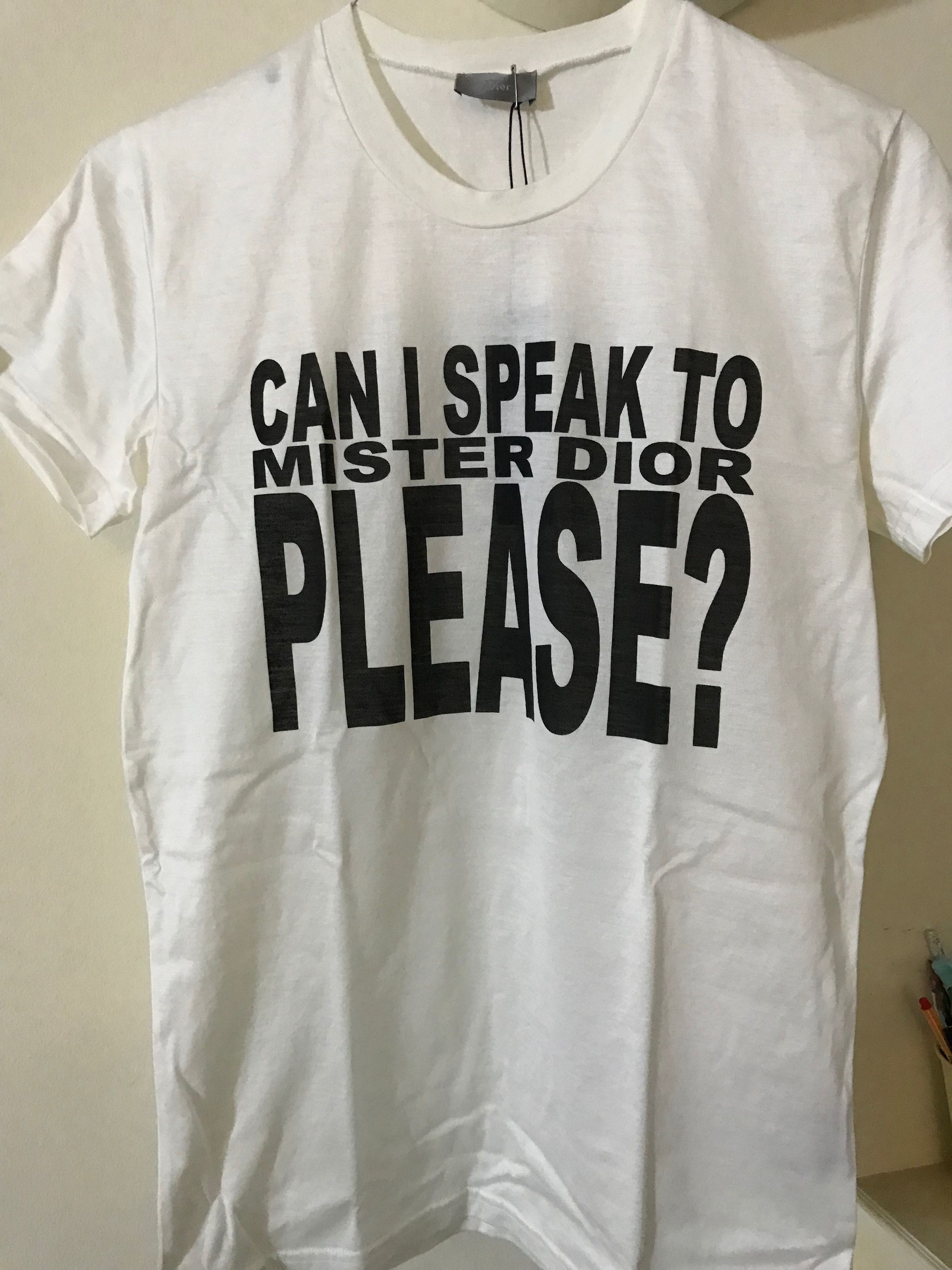 Can I speak to Mr. Dior Please? white T-shirt by Kris Van Assche