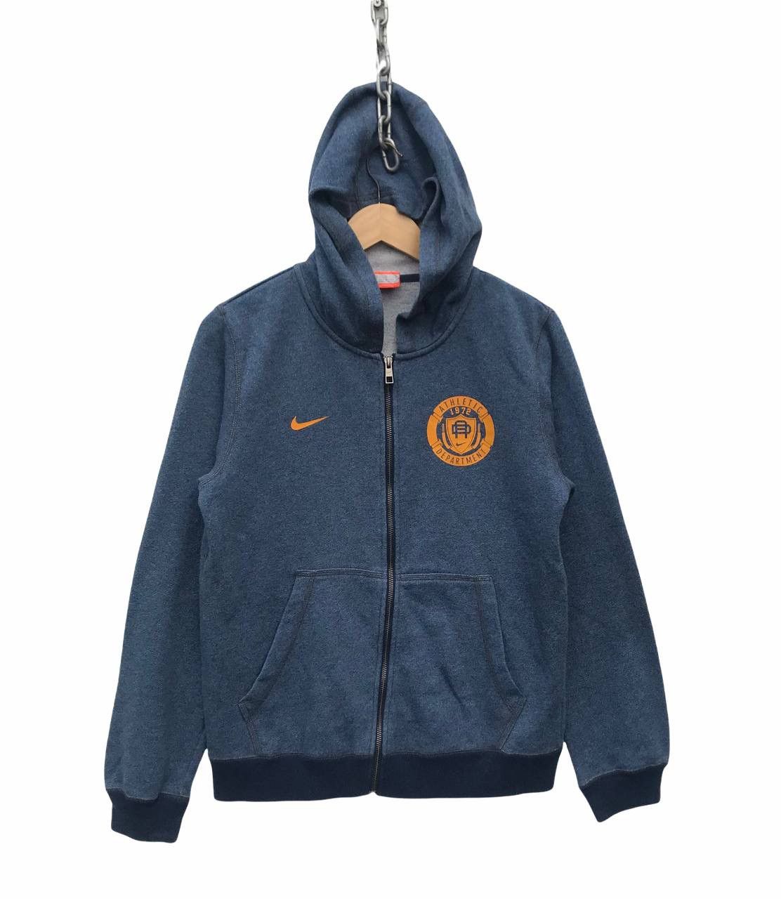 image of Nike Hoodie Streetwear Fashion Sweater in Blue, Men's (Size Small)