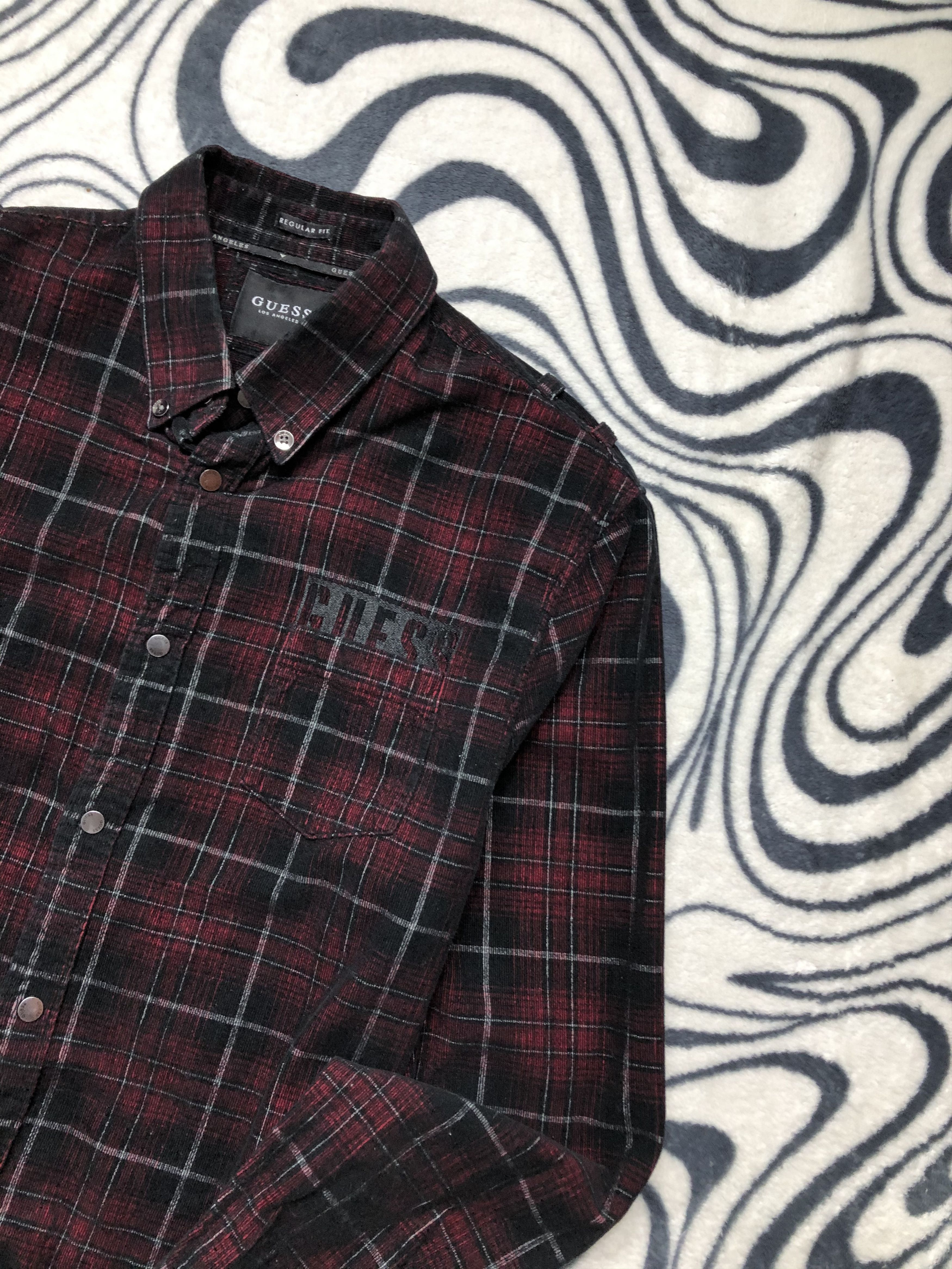 Flannel × Guess Guess Mens Flannel Plaid Shirt Size US M / EU 48-50 / 2 - 2 Thumbnail