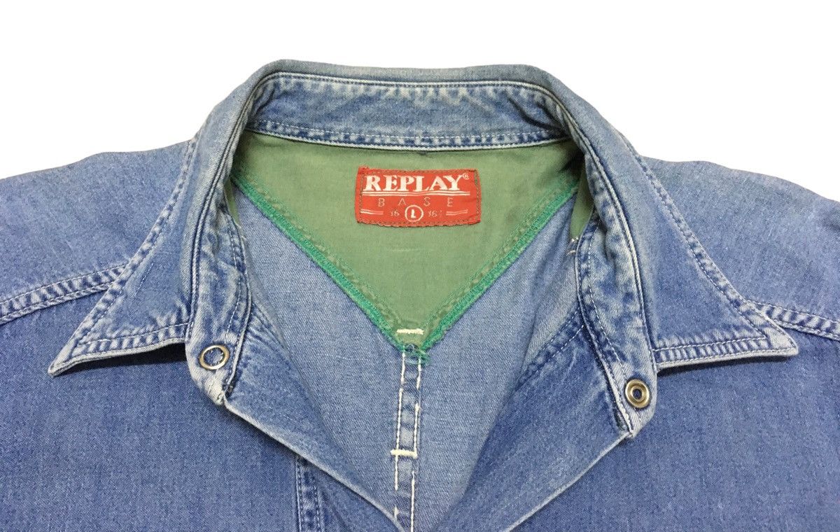 Replay × Vintage Rare Design Vintage Brand Replay Denim Shirt 2000s Size US L / EU 52-54 / 3 - 6 Thumbnail