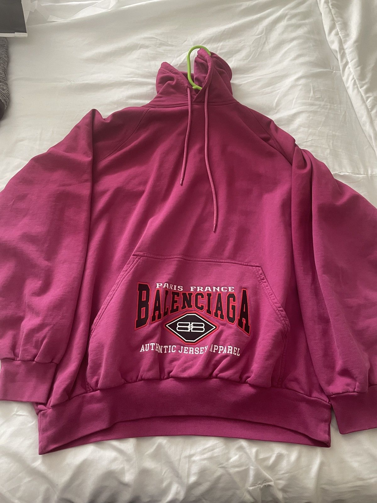 image of Balenciaga Authenic Jersey Apparel Hoodie Size 1 in Pink, Men's