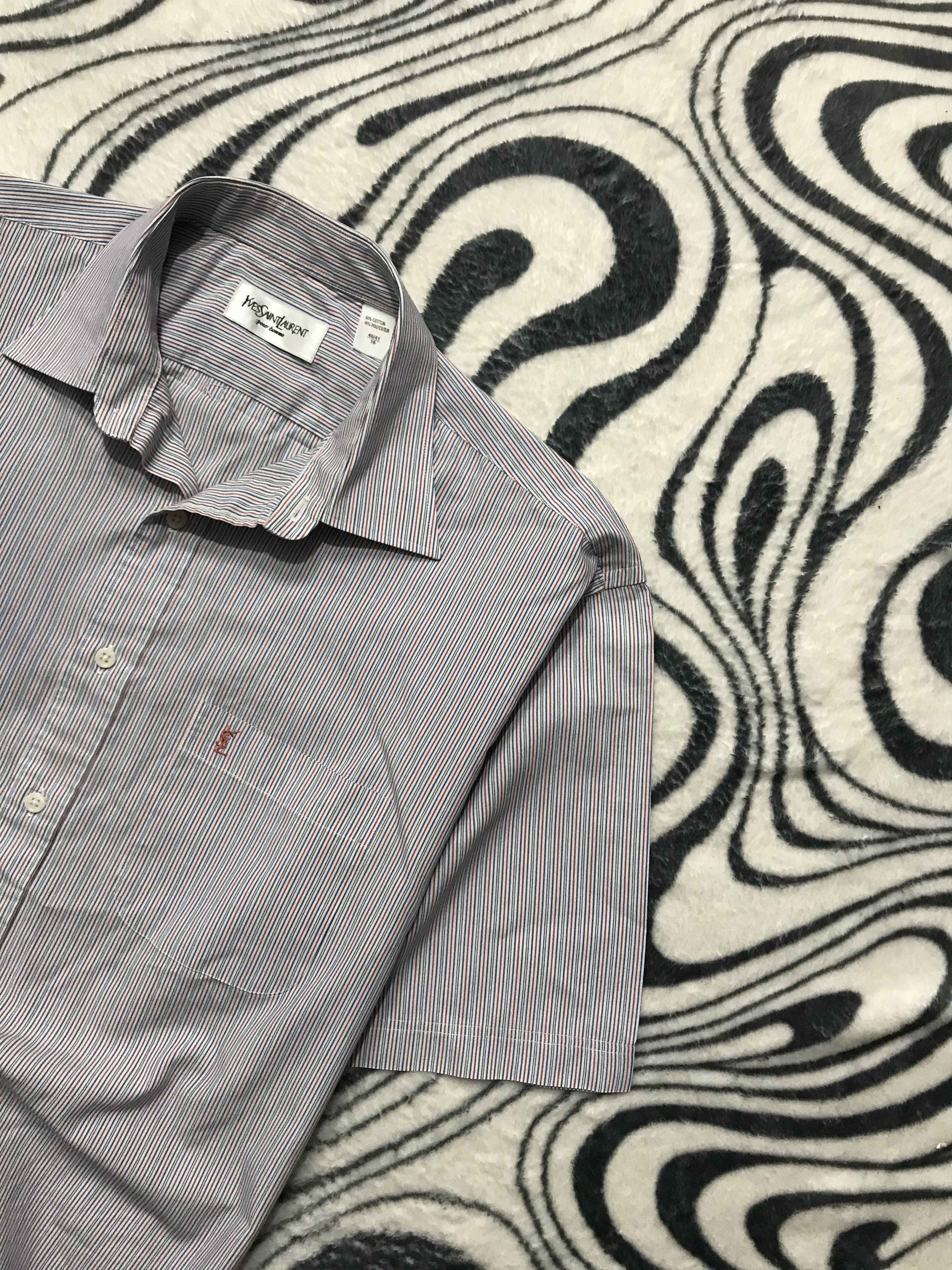 Yves Saint Laurent Yves Saint Laurent YSL men's short sleeve shirt Size US XL / EU 56 / 4 - 2 Thumbnail