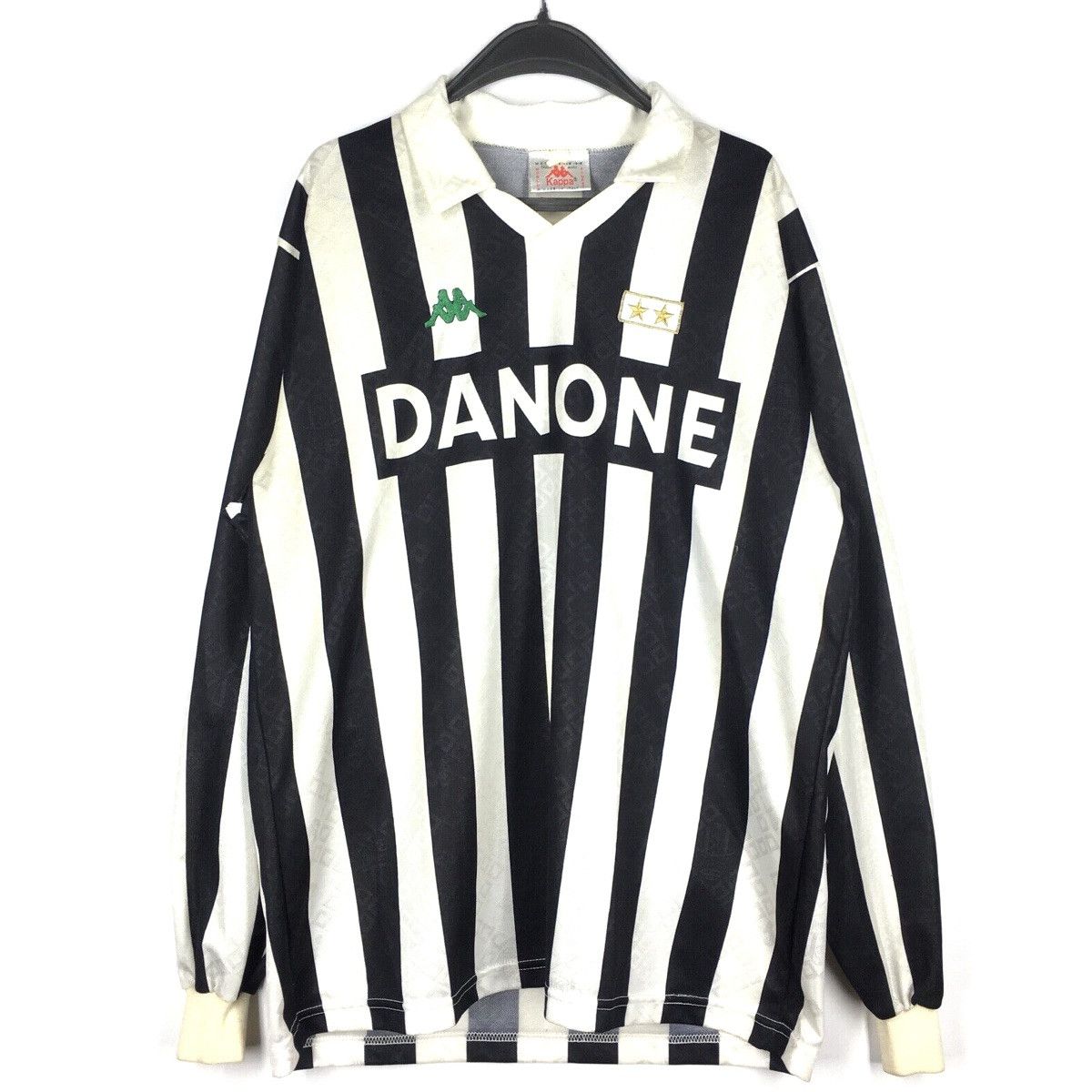 image of Juventus Kappa Danone Football 2 Long Sleeve Size XL in Black/White, Men's