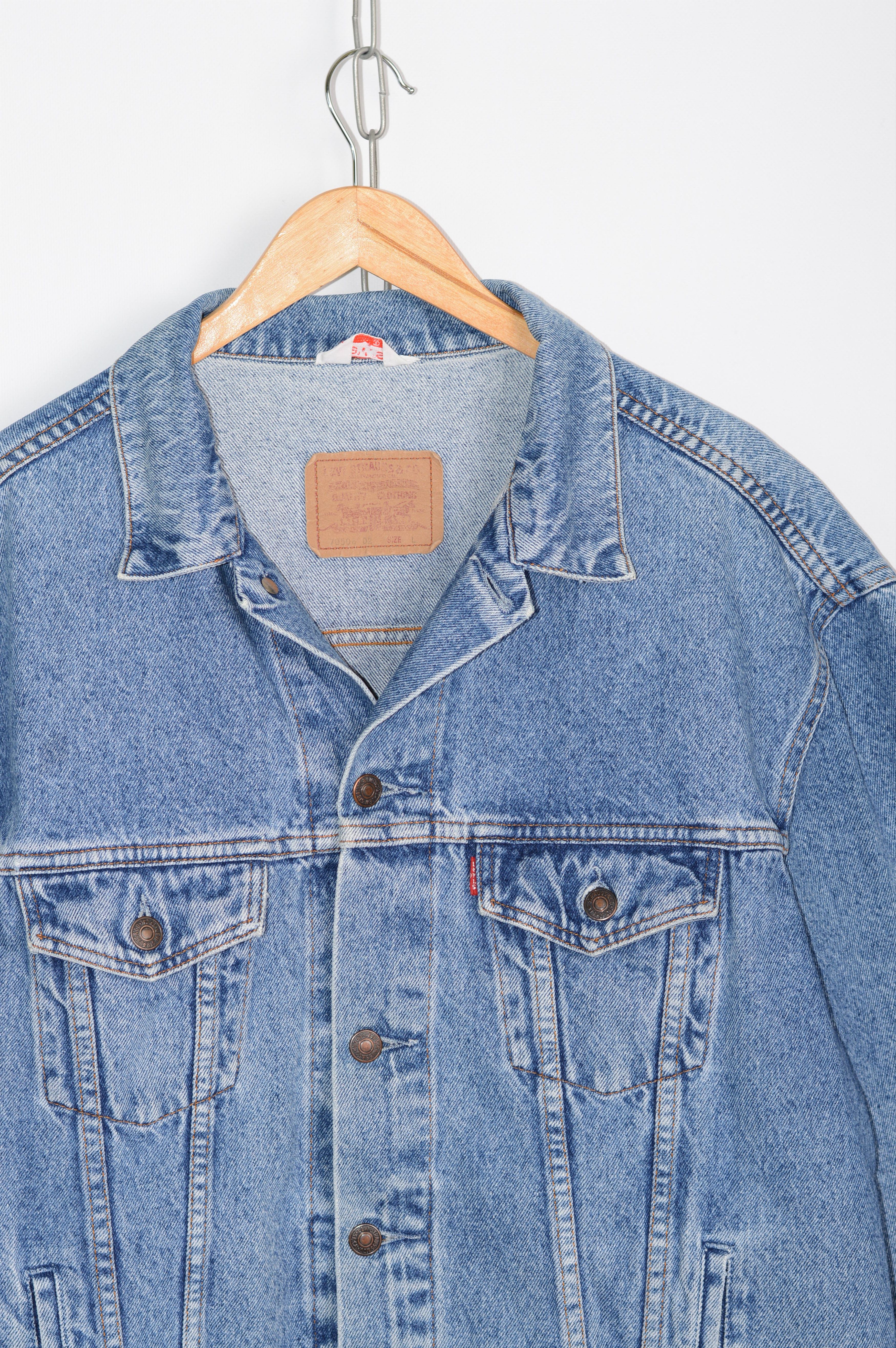 Levi's × Vintage 80s Vintage Levis Jeans Jacket Light Blue Size US L / EU 52-54 / 3 - 2 Thumbnail