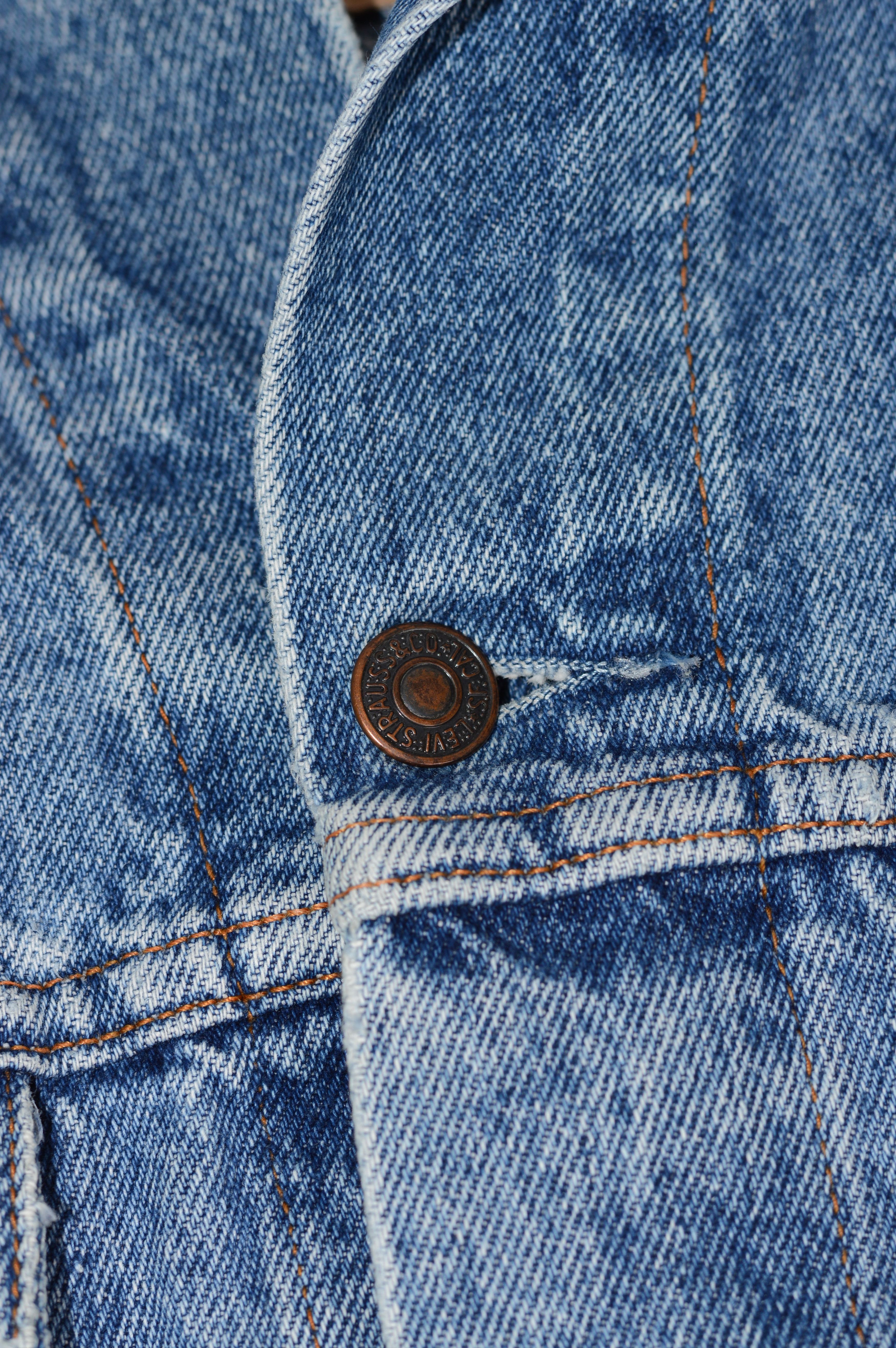 Levi's × Vintage 80s Vintage Levis Jeans Jacket Light Blue Size US L / EU 52-54 / 3 - 8 Thumbnail