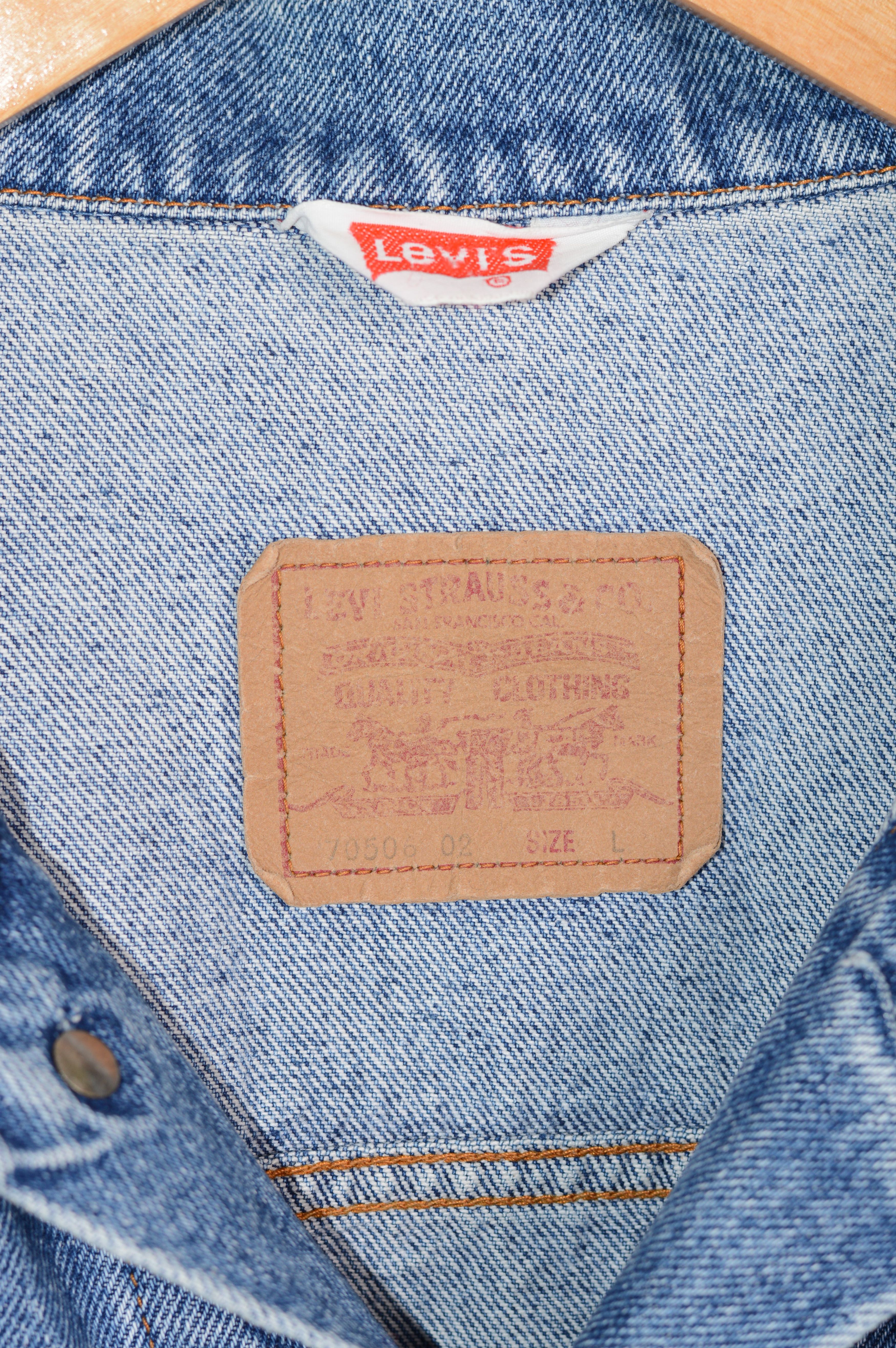 Levi's × Vintage 80s Vintage Levis Jeans Jacket Light Blue Size US L / EU 52-54 / 3 - 4 Thumbnail