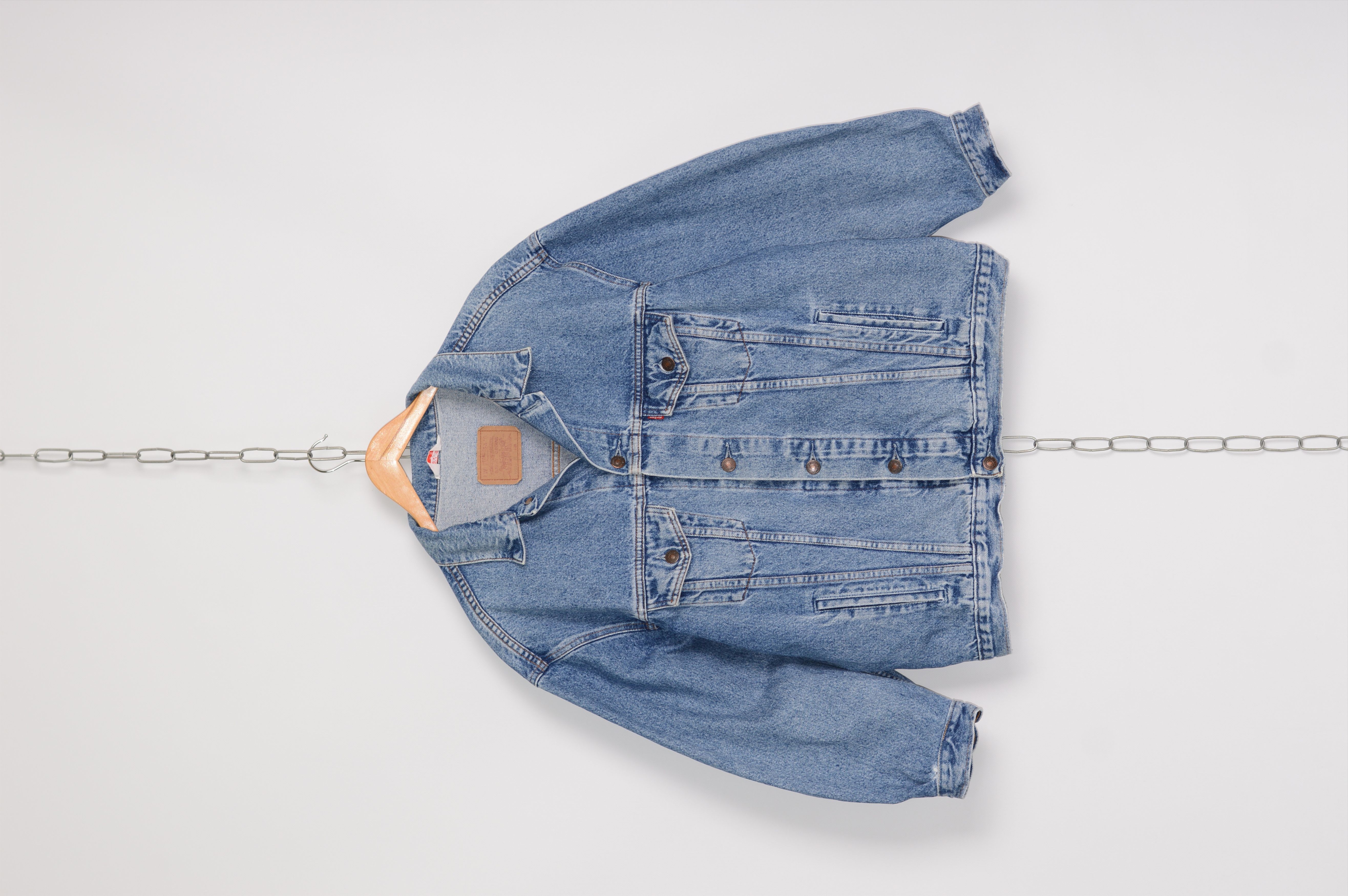 Levi's × Vintage 80s Vintage Levis Jeans Jacket Light Blue Size US L / EU 52-54 / 3 - 1 Thumbnail