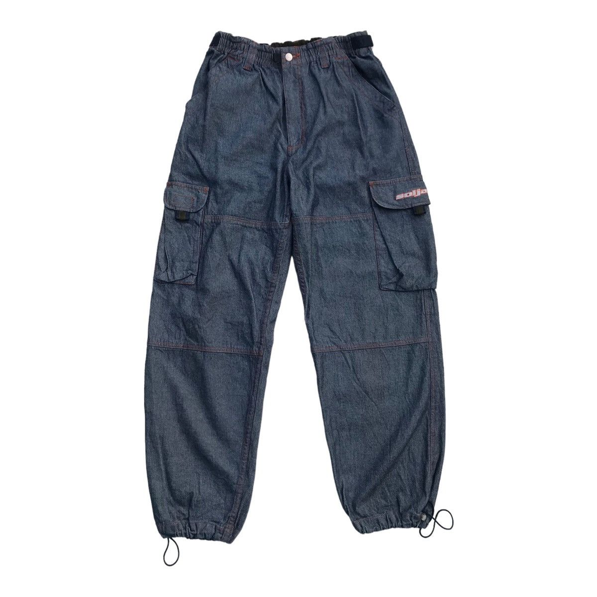 Japanese Brand Japanese Brand Soljah Streetwear Denim Cargo Baggy Pants Size US 32 / EU 48 - 1 Thumbnail