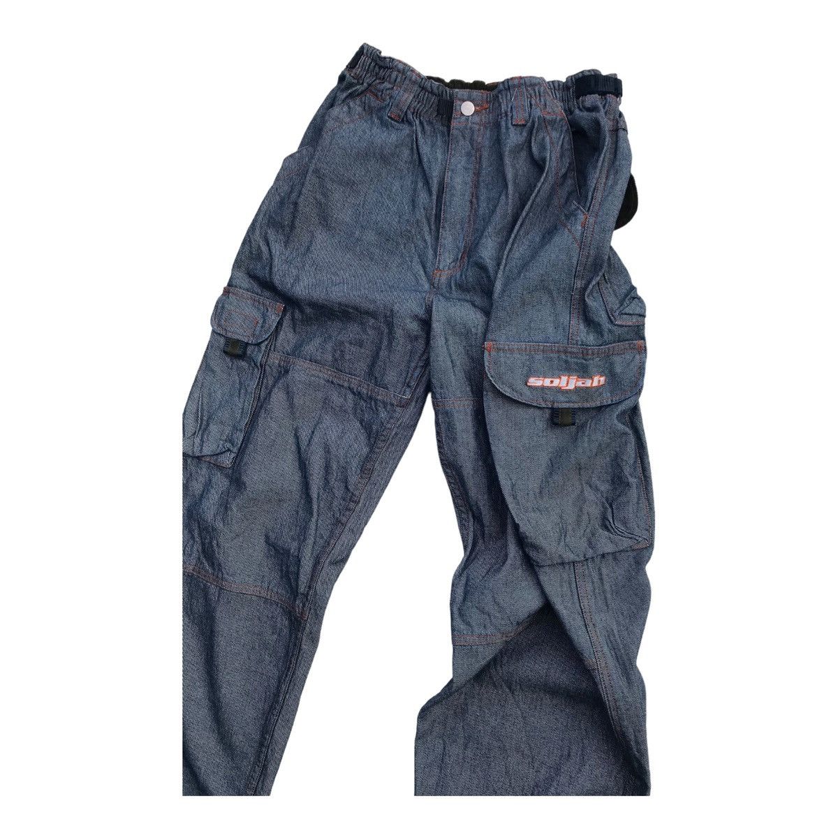 Japanese Brand Japanese Brand Soljah Streetwear Denim Cargo Baggy Pants Size US 32 / EU 48 - 2 Thumbnail