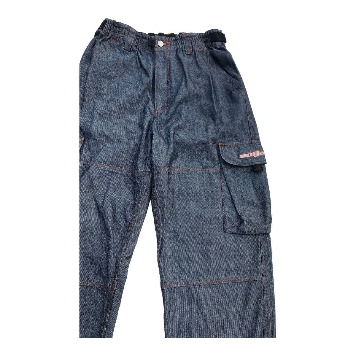 Japanese Brand Japanese Brand Soljah Streetwear Denim Cargo Baggy Pants Size US 32 / EU 48 - 4 Thumbnail