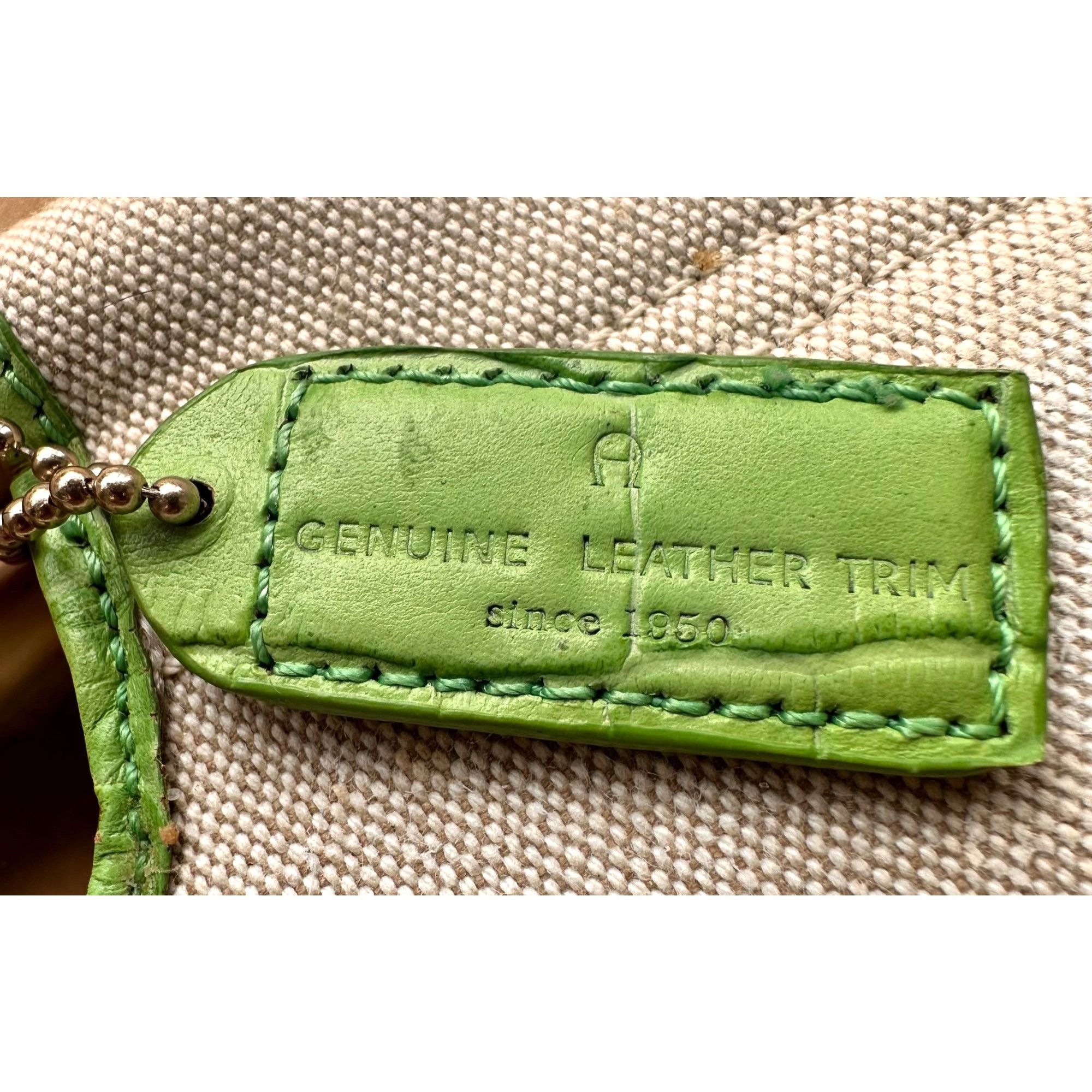 Designer × Etienne Aigner × Vintage Vintage Etienne Aigner Canvas Leather Handbag Bamboo Handles Size ONE SIZE - 6 Thumbnail