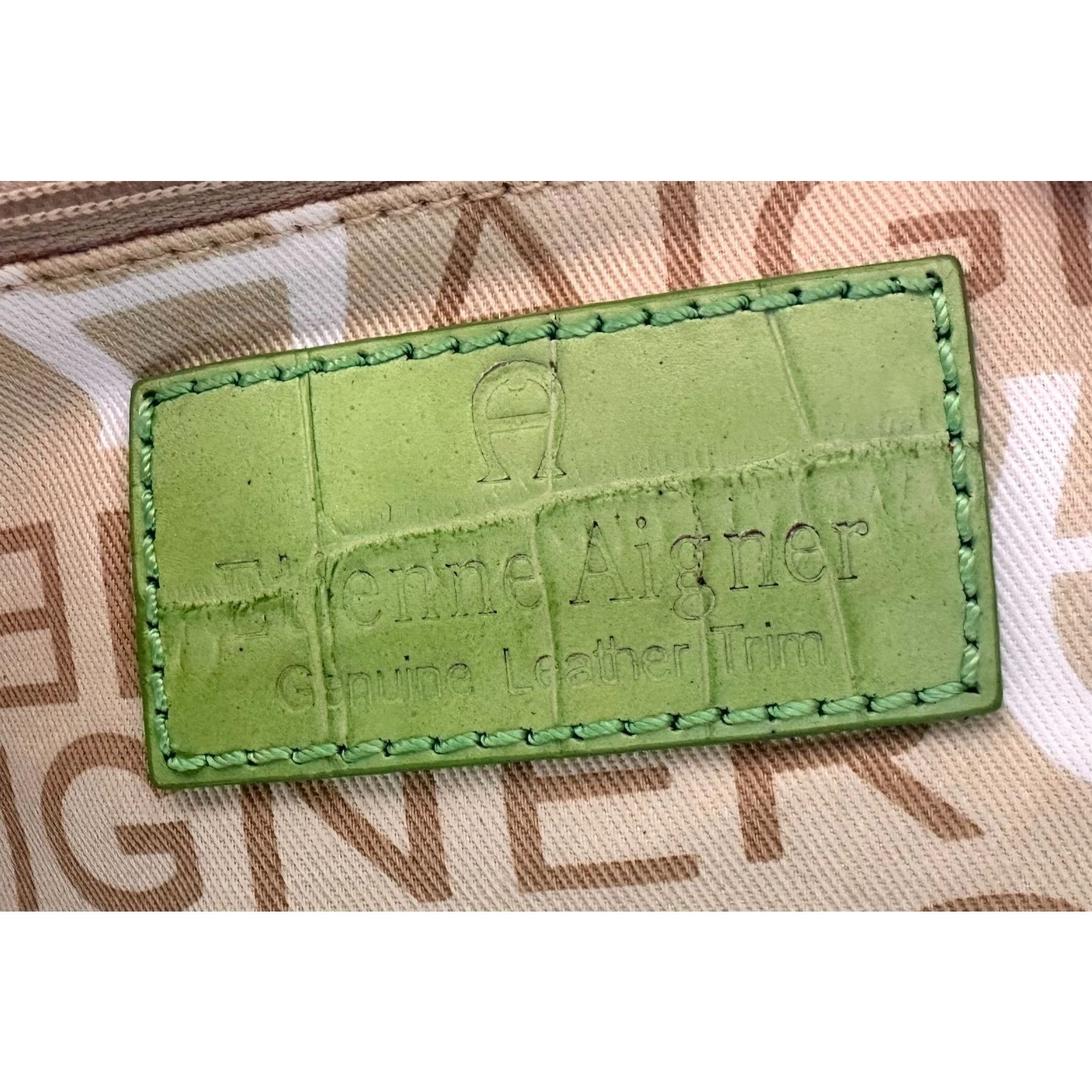 Designer × Etienne Aigner × Vintage Vintage Etienne Aigner Canvas Leather Handbag Bamboo Handles Size ONE SIZE - 10 Thumbnail