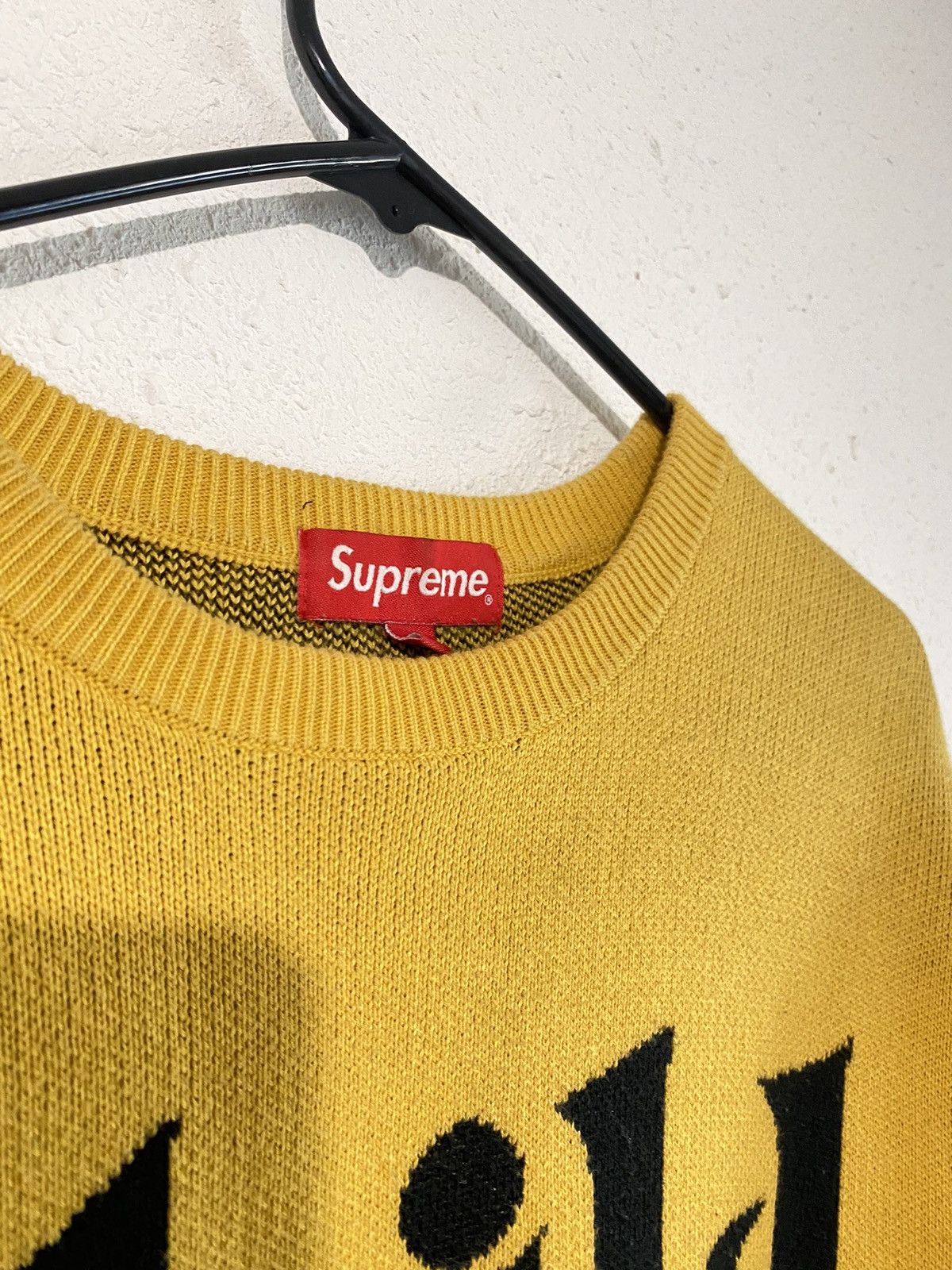 Supreme Supreme “Child Of Hell” Knitted Sweater - 2015 (Yellow) Size US M / EU 48-50 / 2 - 4 Thumbnail