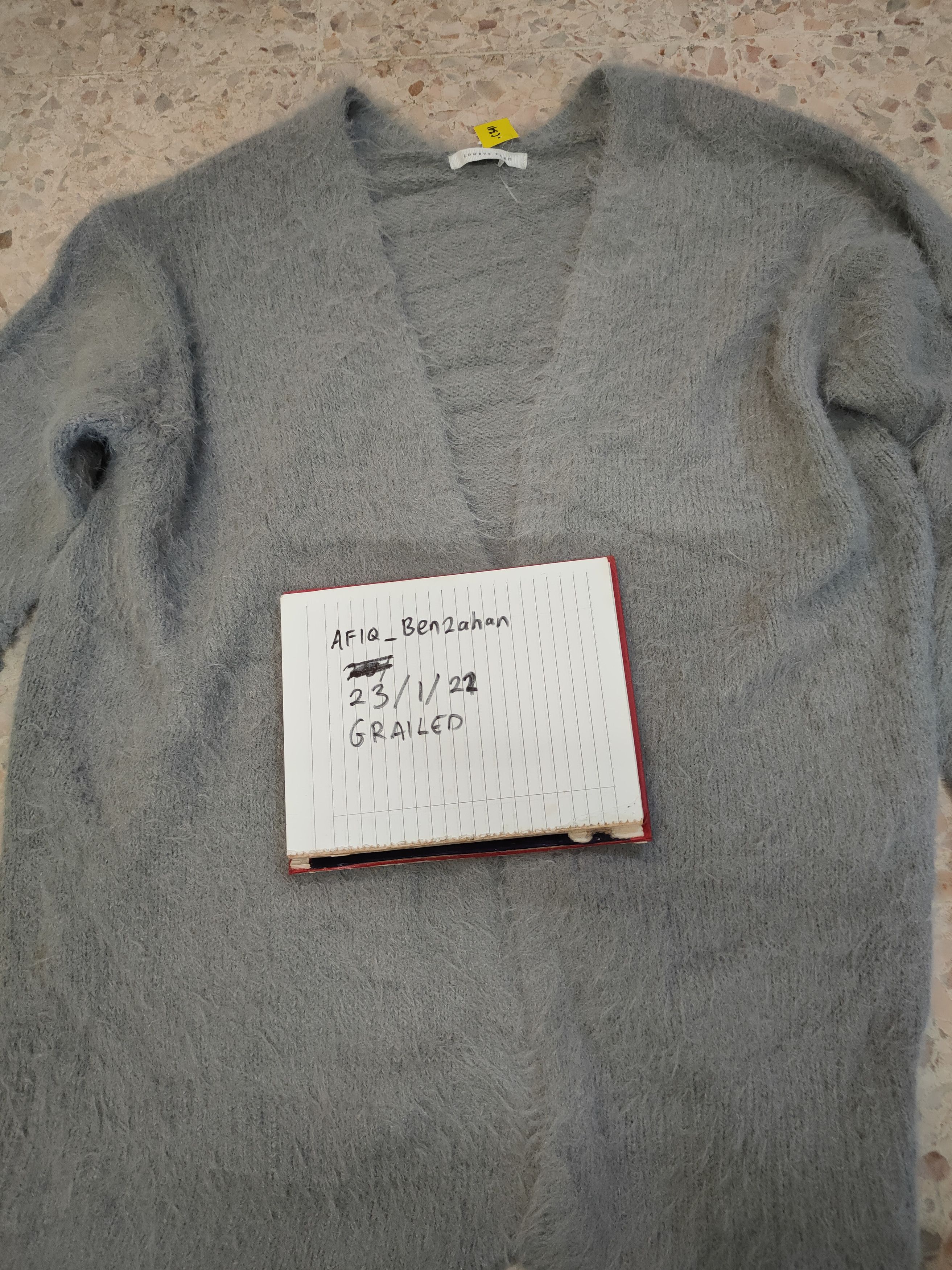 Japanese Brand DL Lowrys Farm grey Mohair shag shaggy fur Cardigan #c341 Size US L / EU 52-54 / 3 - 11 Thumbnail