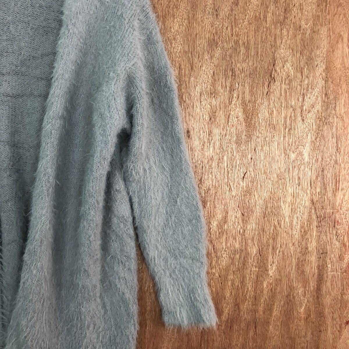 Japanese Brand DL Lowrys Farm grey Mohair shag shaggy fur Cardigan #c341 Size US L / EU 52-54 / 3 - 5 Thumbnail