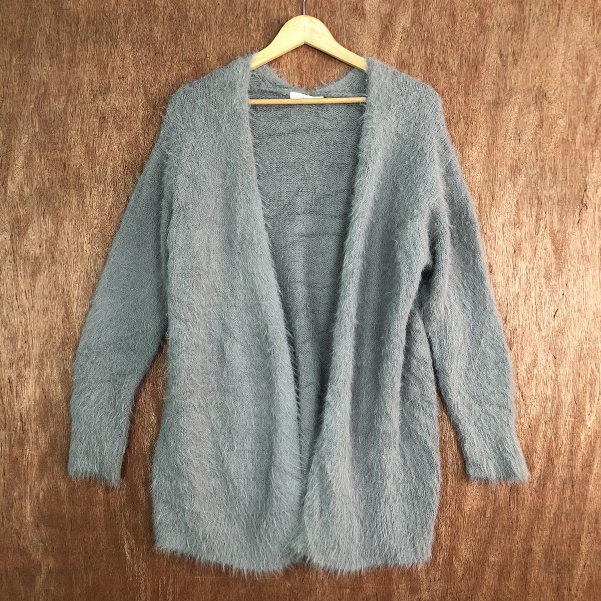 Japanese Brand DL Lowrys Farm grey Mohair shag shaggy fur Cardigan #c341 Size US L / EU 52-54 / 3 - 1 Thumbnail