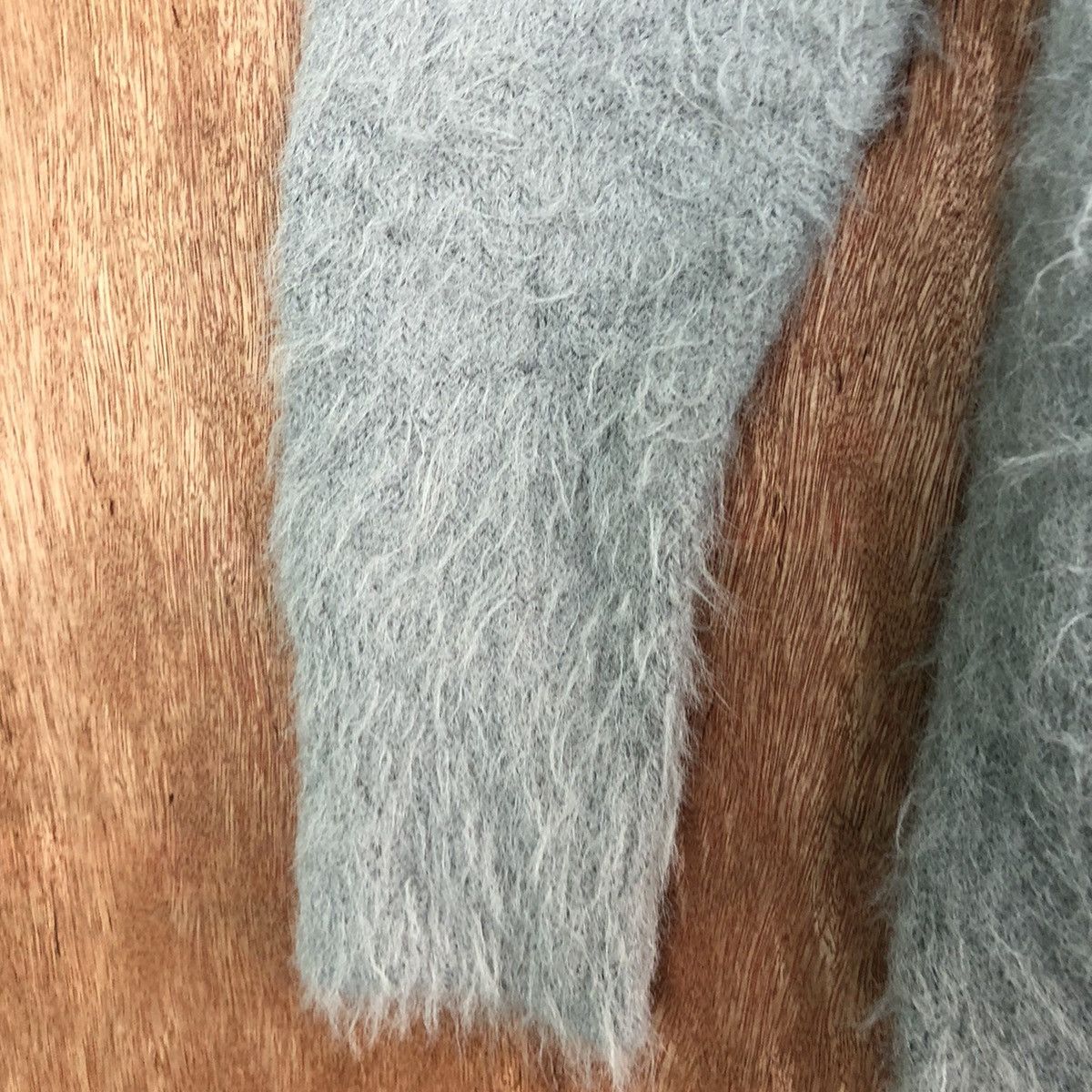 Japanese Brand DL Lowrys Farm grey Mohair shag shaggy fur Cardigan #c341 Size US L / EU 52-54 / 3 - 6 Thumbnail