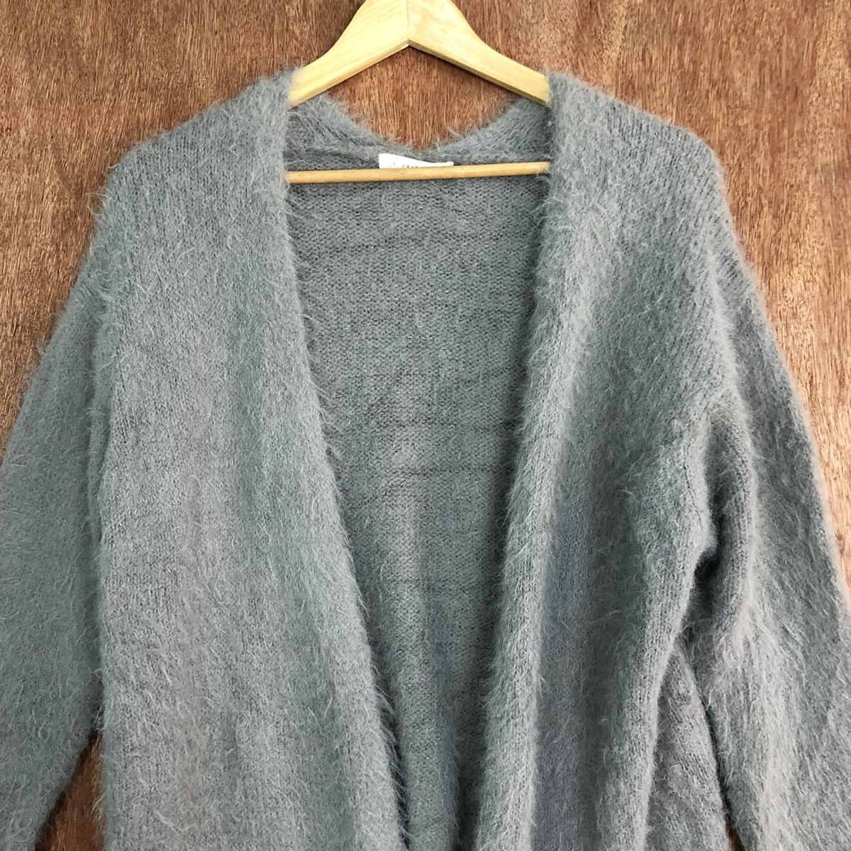 Japanese Brand DL Lowrys Farm grey Mohair shag shaggy fur Cardigan #c341 Size US L / EU 52-54 / 3 - 2 Thumbnail