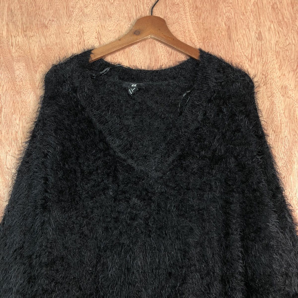 Homespun Knitwear H & M Black Mohair Shag Shaggy Knitwear #c329 Size L / US 10 / IT 46 - 8 Thumbnail
