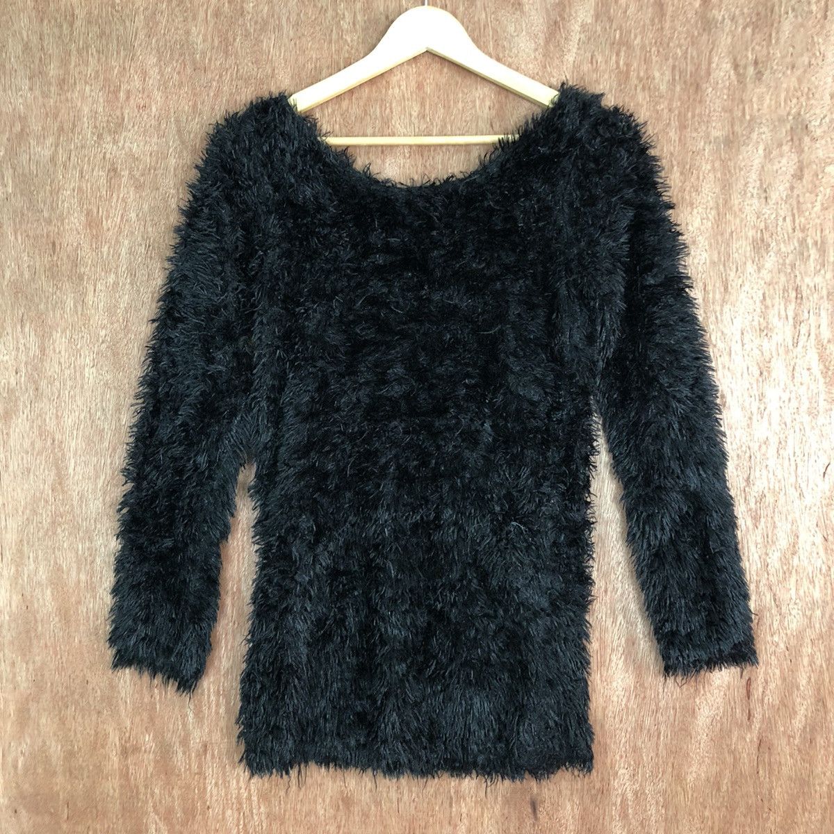 Homespun Knitwear DLL Japan Brand Black shag shaggy Mohair Knitwear #c352 Size M / US 6-8 / IT 42-44 - 8 Thumbnail
