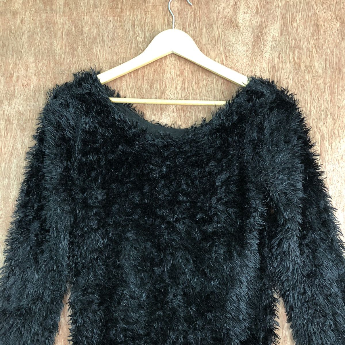 Homespun Knitwear DLL Japan Brand Black shag shaggy Mohair Knitwear #c352 Size M / US 6-8 / IT 42-44 - 2 Thumbnail
