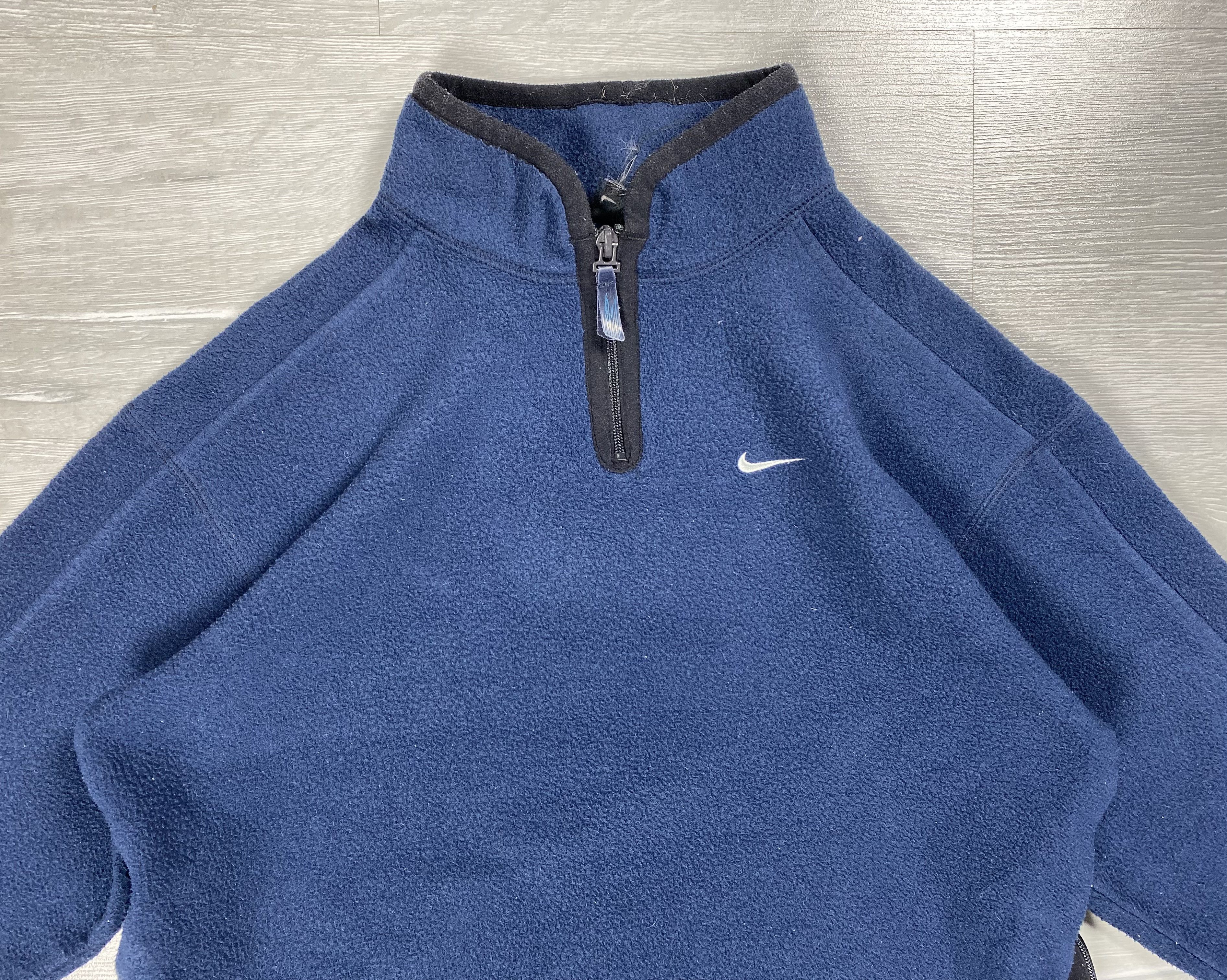 Nike × Vintage 2000s Nike Small Check Fleece/Quarter Zip Size S / US 4 / IT 40 - 3 Thumbnail