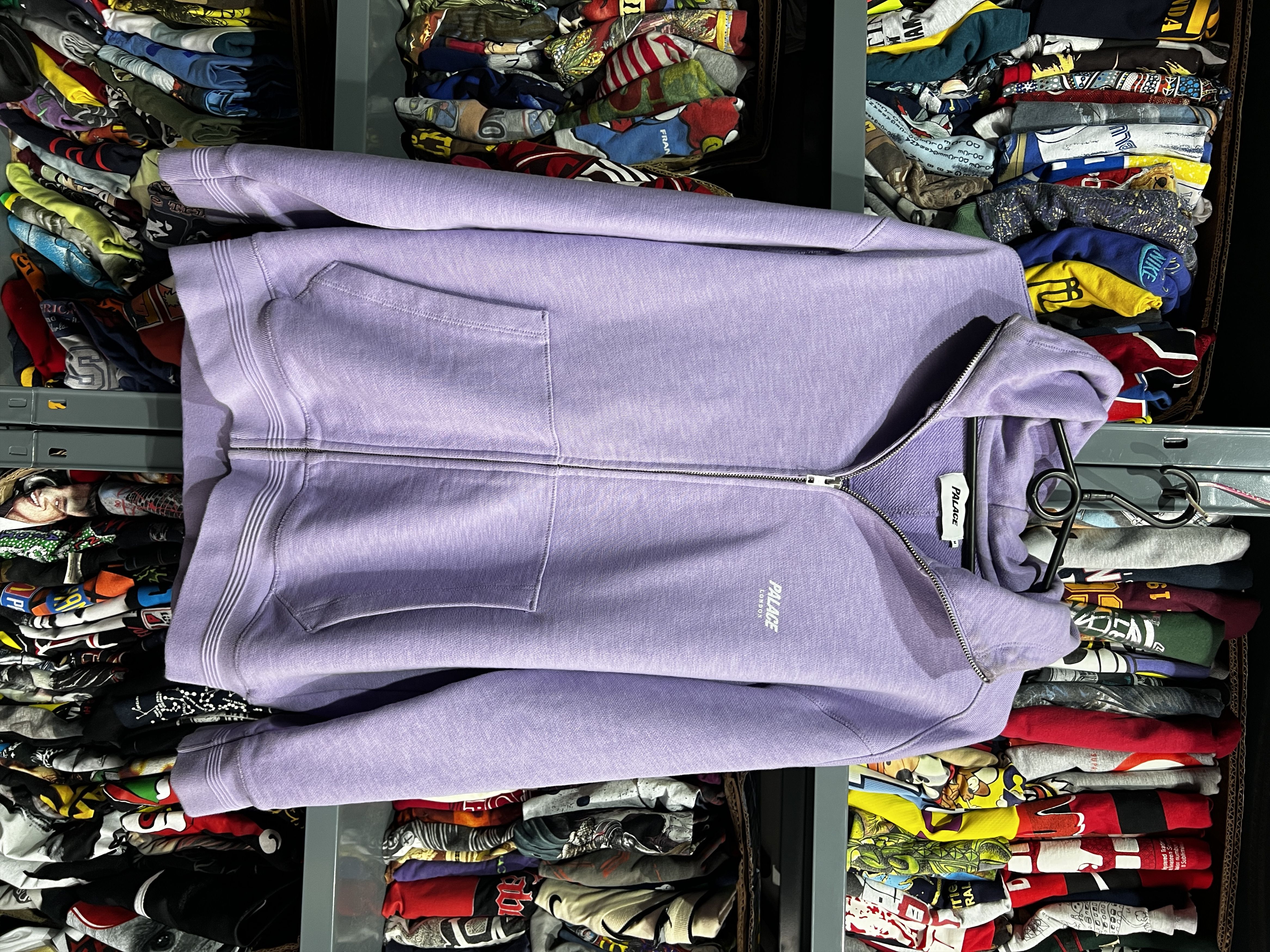 Pre-owned Palace Skateboarding London Slub Zlig Zag Zip Hoodie In Purple