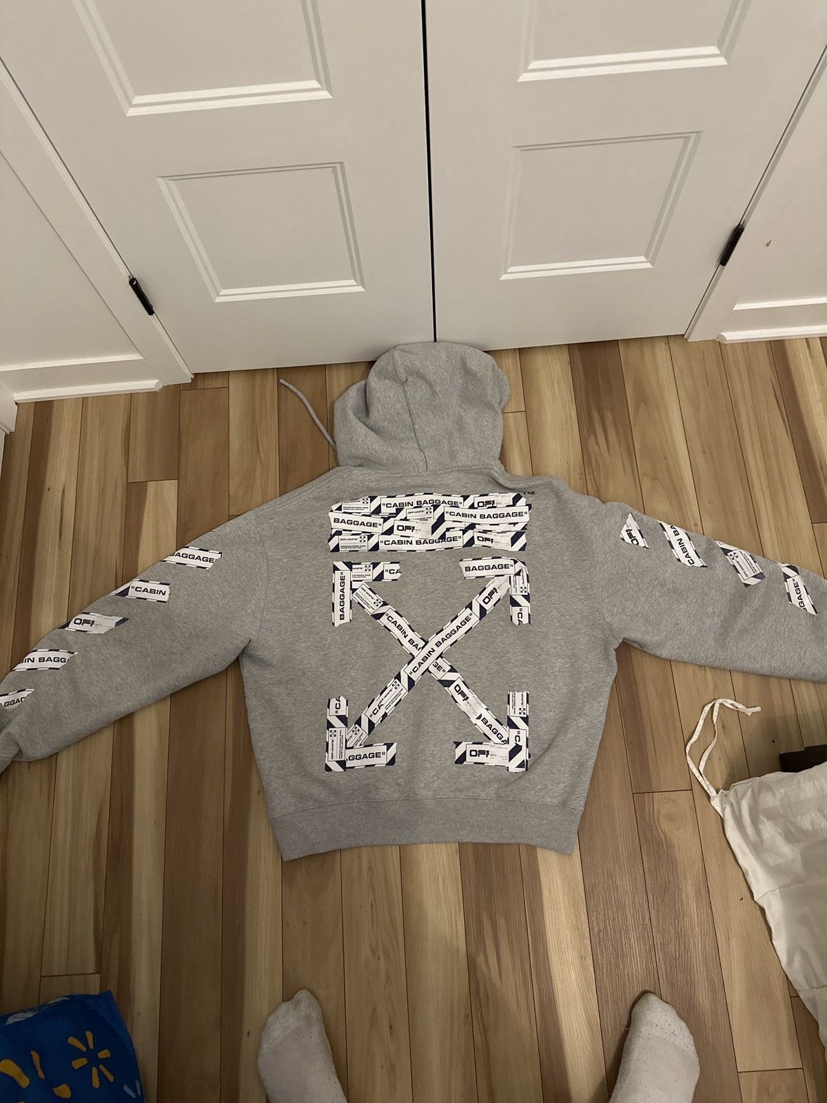 Off-White Off-white airport tape hoodie (grey) size M Size US M / EU 48-50 / 2 - 4 Thumbnail