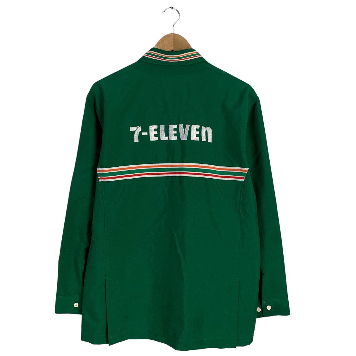 Japanese Brand 7 Eleven Big Logo Long Sleeve Zipper Shirt Size US L / EU 52-54 / 3 - 7 Thumbnail