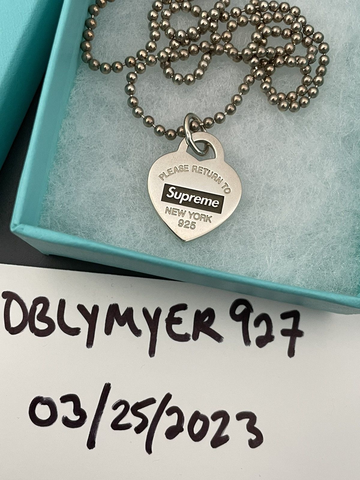 Supreme × Tiffany & Co. Supreme x Tiffany & Co. Heart Tag Necklace | Grailed