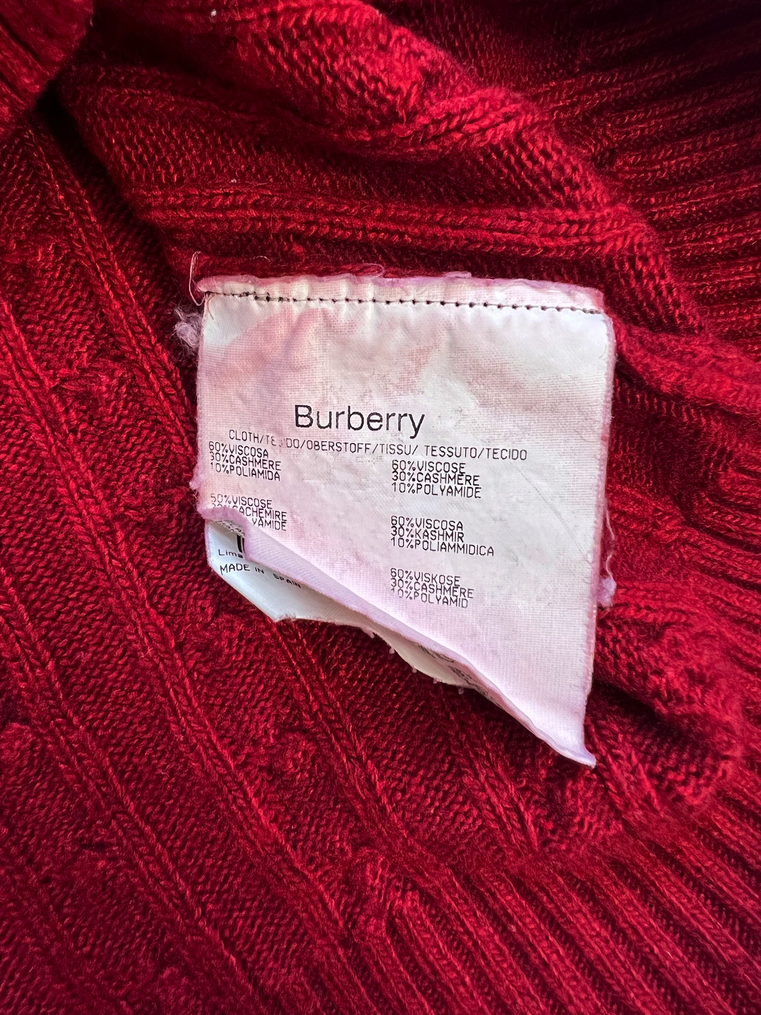 Burberry ⚡️QUICK SALE⚡️ Burberry Red Cable Knit Size S / US 4 / IT 40 - 5 Thumbnail