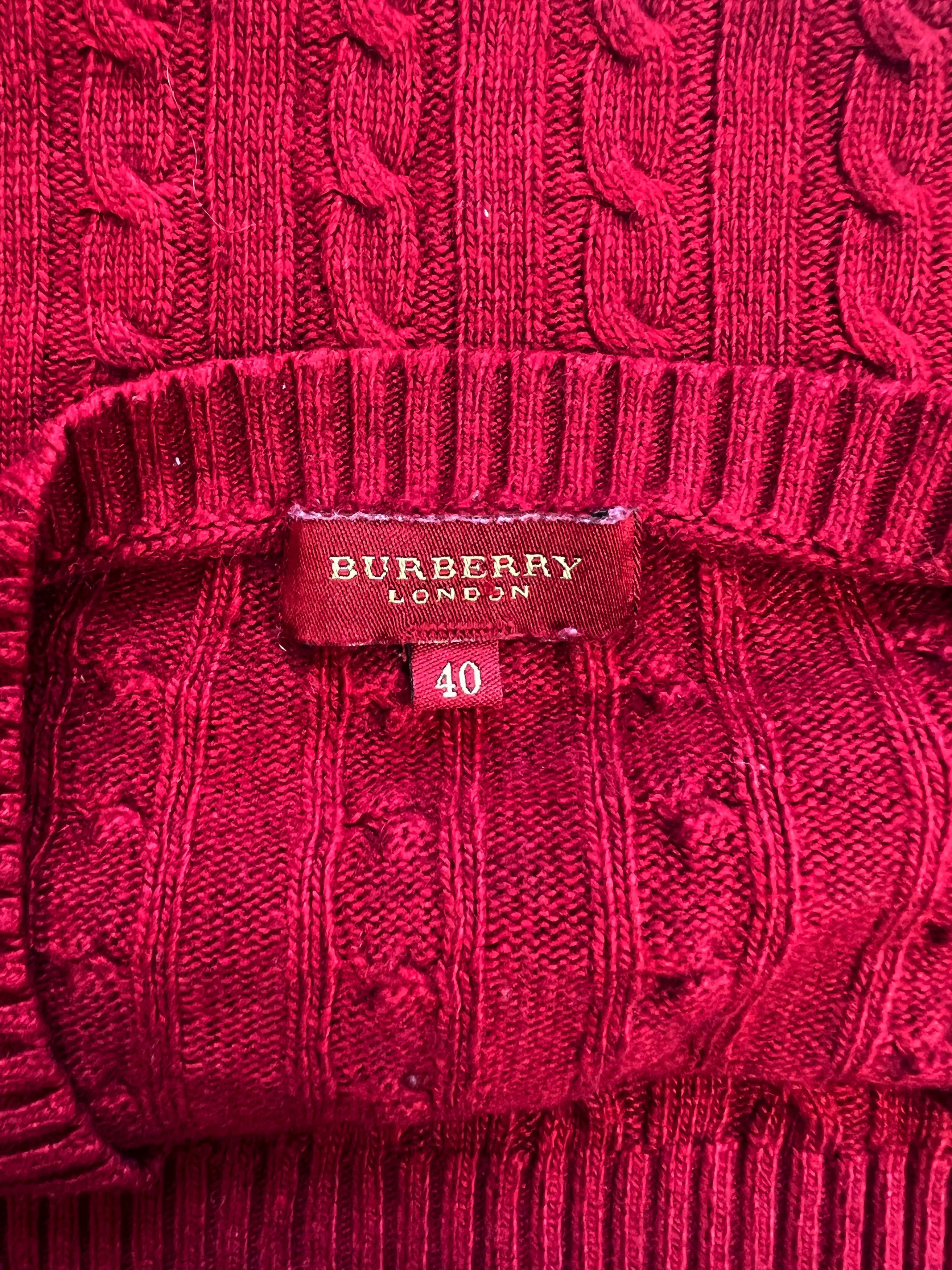 Burberry ⚡️QUICK SALE⚡️ Burberry Red Cable Knit Size S / US 4 / IT 40 - 3 Thumbnail