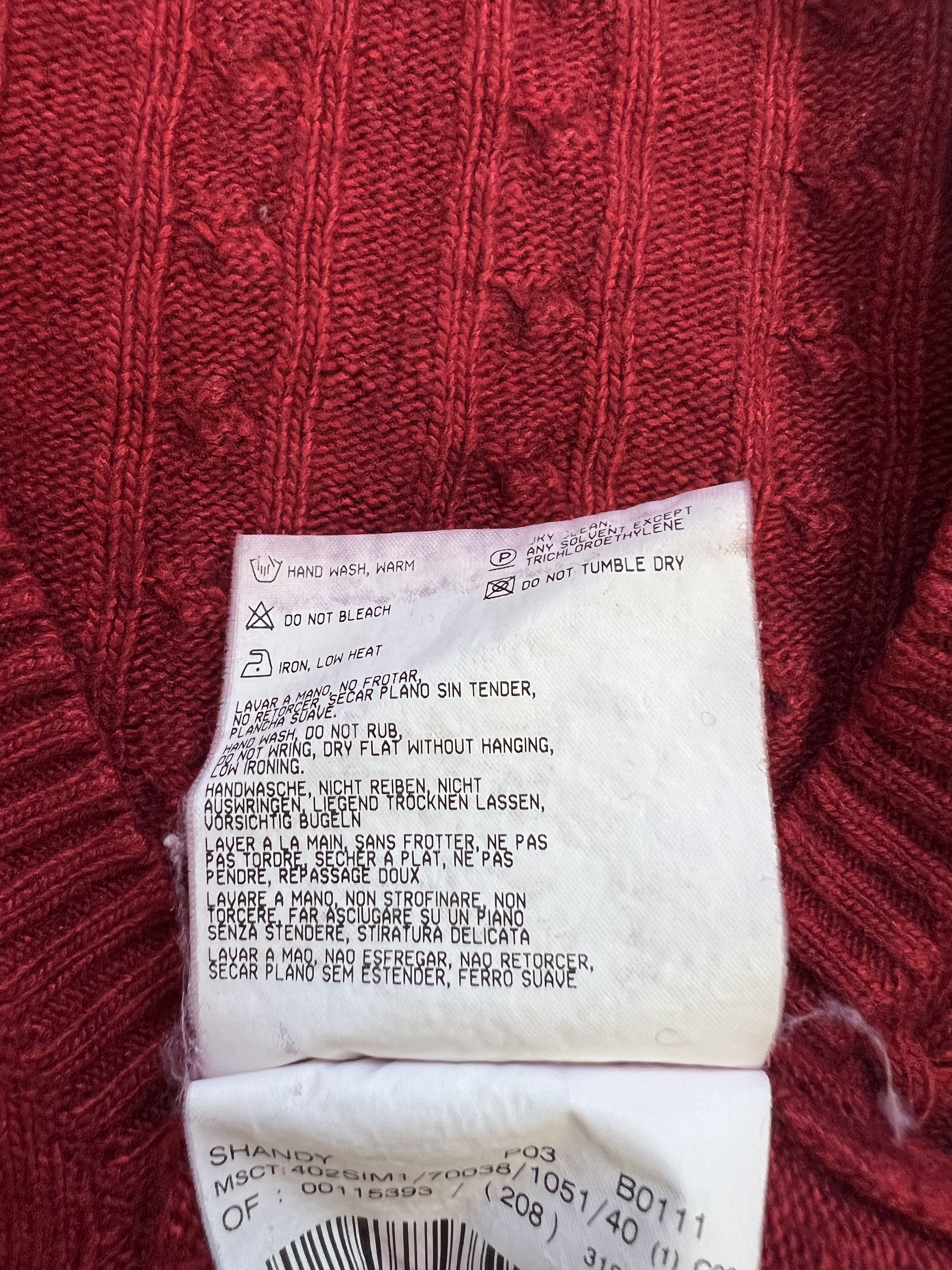 Burberry ⚡️QUICK SALE⚡️ Burberry Red Cable Knit Size S / US 4 / IT 40 - 4 Thumbnail