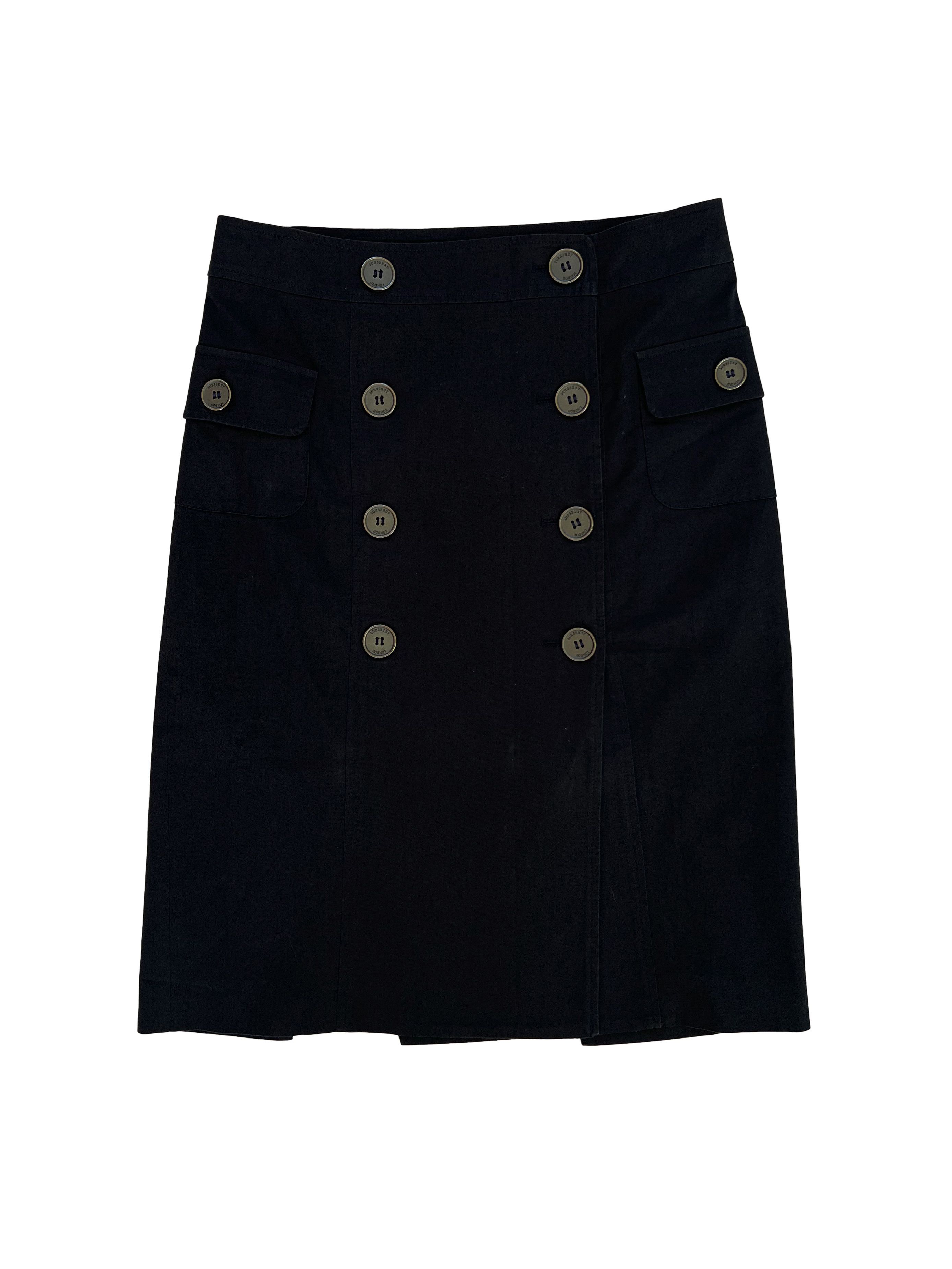 Burberry ⚡️QUICK SALE⚡️ 2000s' Burberry Black Button Down skirt Size 27" / US 4 / IT 40 - 1 Thumbnail
