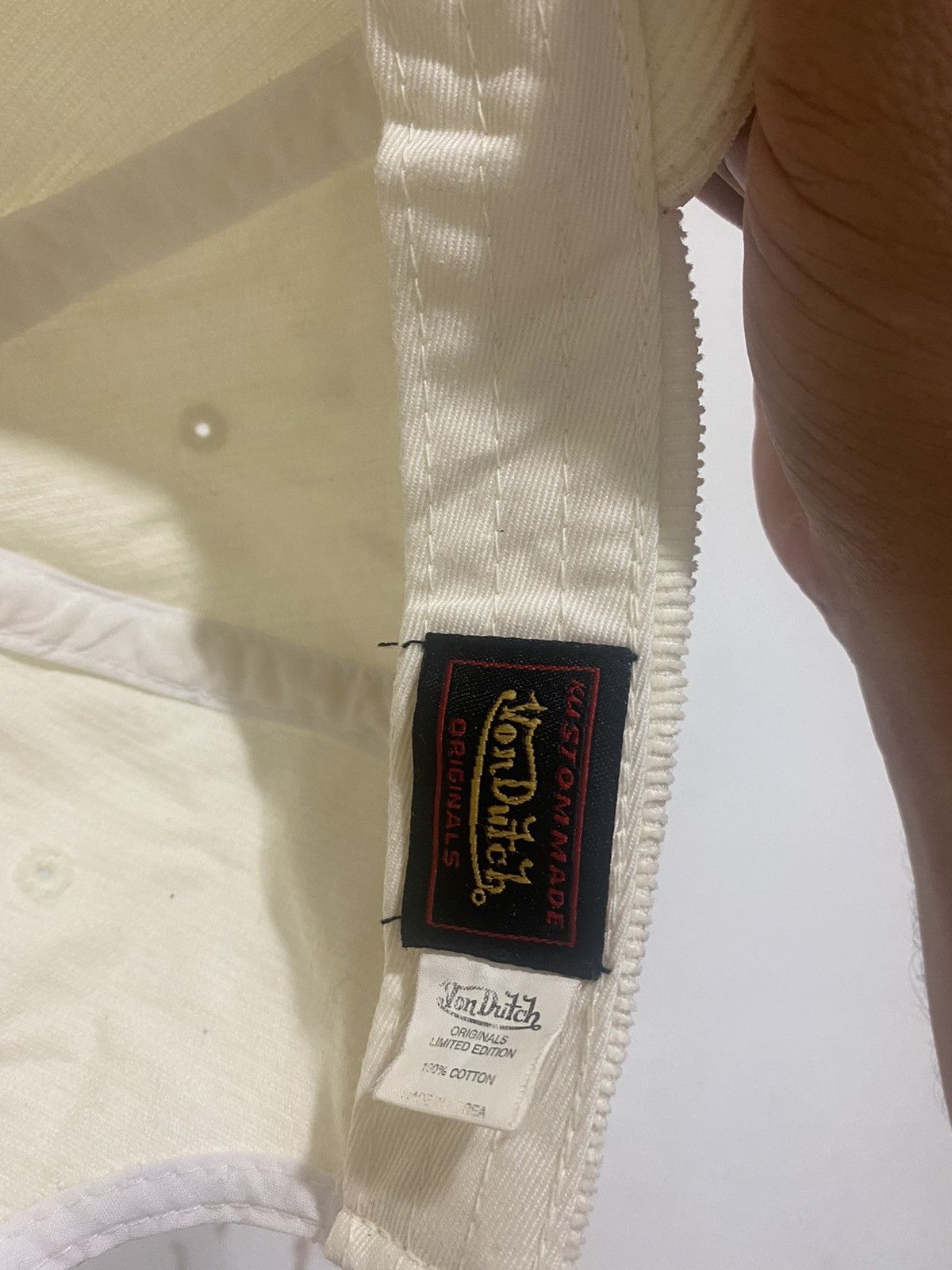 Von Dutch 🔥Vintage🔥 Von Dutch Corduroy Leather Strapback Size ONE SIZE - 6 Thumbnail