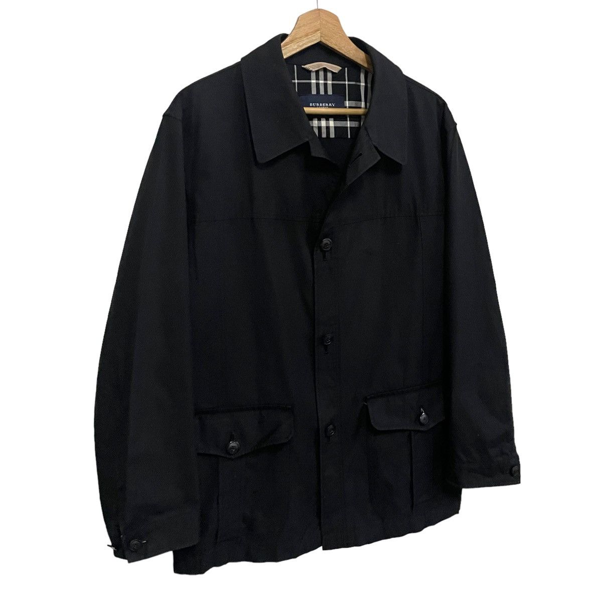 Burberry 💥 BURBERRY BLACK NOVA CHECK LIGHT BUTTON JACKET Size US L / EU 52-54 / 3 - 4 Thumbnail