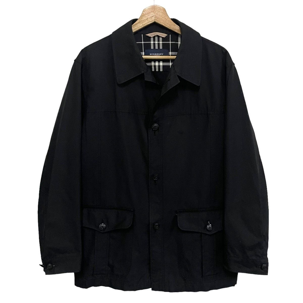 Burberry 💥 BURBERRY BLACK NOVA CHECK LIGHT BUTTON JACKET Size US L / EU 52-54 / 3 - 2 Thumbnail