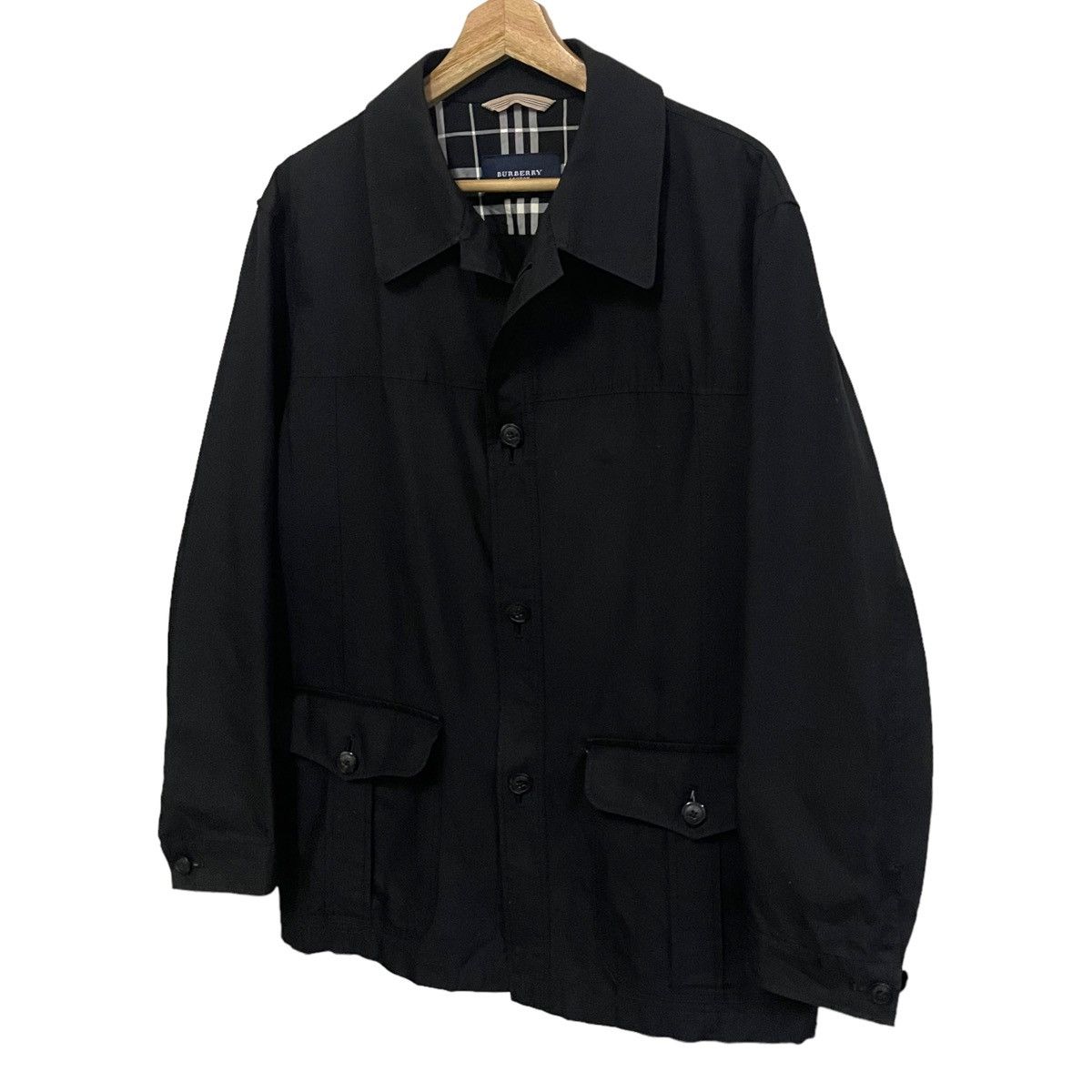 Burberry 💥 BURBERRY BLACK NOVA CHECK LIGHT BUTTON JACKET Size US L / EU 52-54 / 3 - 3 Thumbnail