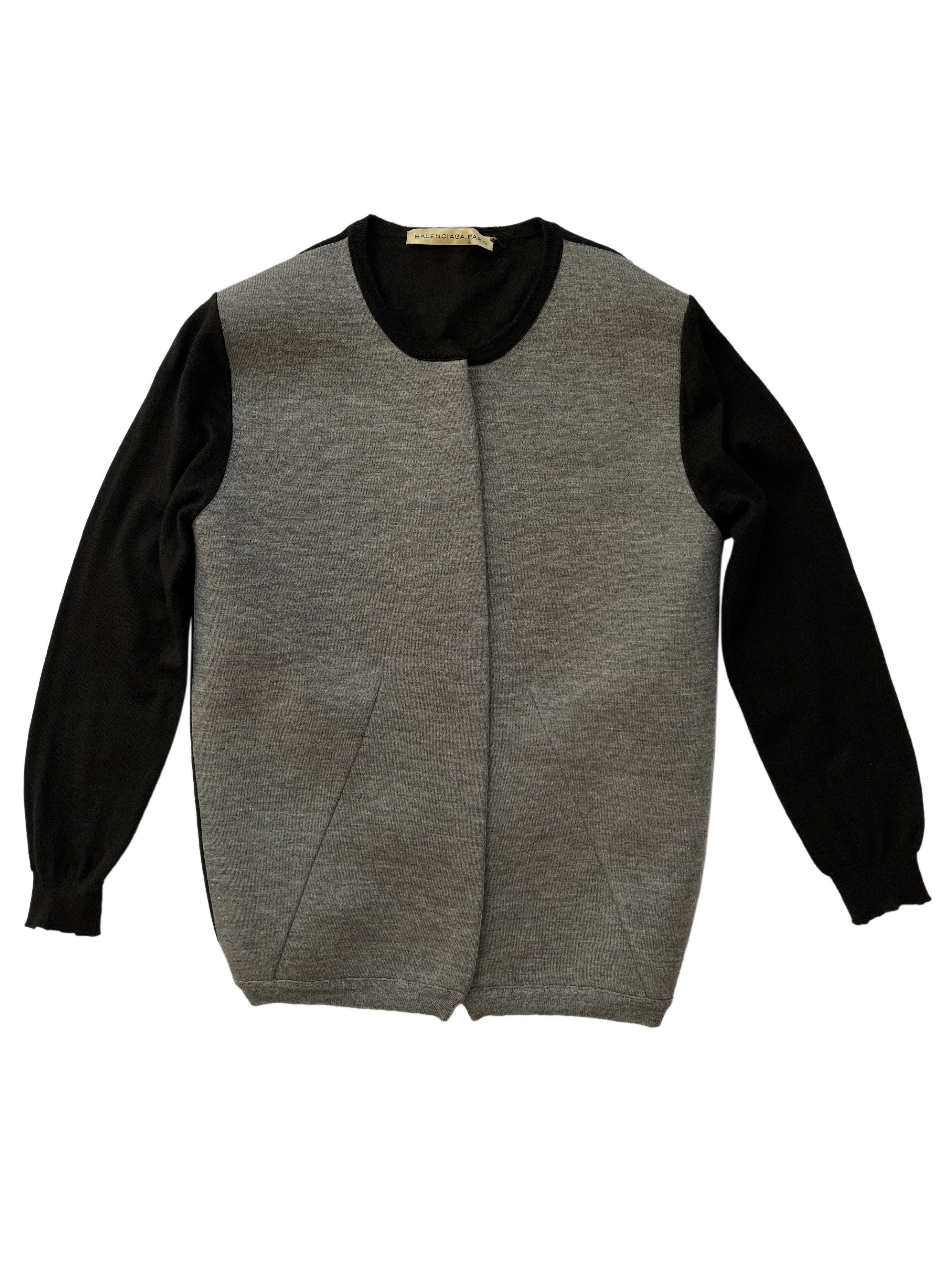 Balenciaga ⚡️QUICK SALE⚡️Balenciaga Ghesquière Black/Grey Knit Cardigan Size S / US 4 / IT 40 - 1 Thumbnail