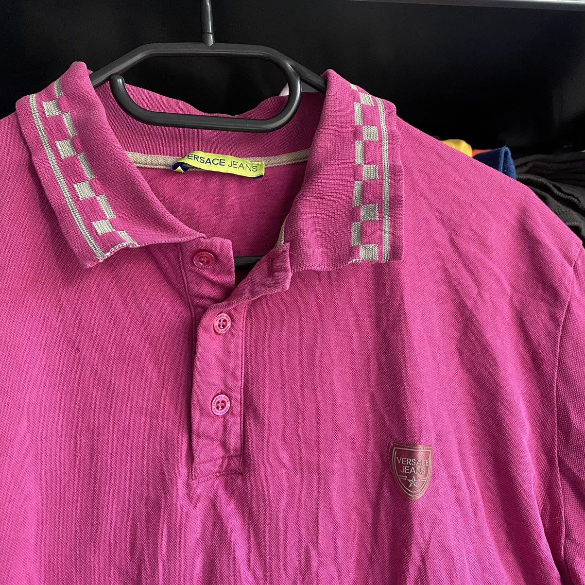 Versace Jeans Couture VERSACE JEANS STAR LOGO DARK PINK POLO T SHIRT Size US M / EU 48-50 / 2 - 3 Thumbnail
